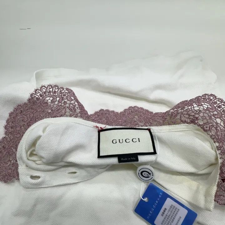 Gucci Gucci Gucci Striped Short Sleeve Polo with Lace Collar -25 Size US S / EU 44-46 / 1 - 8 Thumbnail