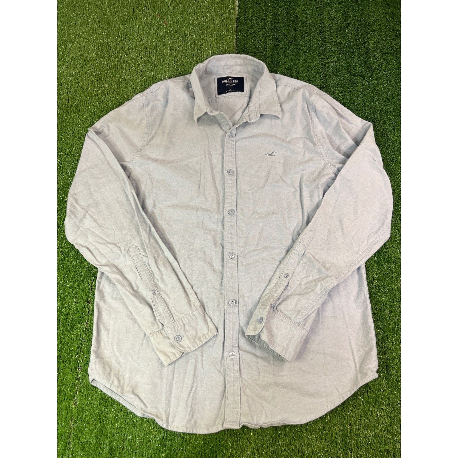 Hollister Hollister Epic Flex Mens LG Long Sleeve Light Blue Logo Size US L / EU 52-54 / 3 - 1 Thumbnail