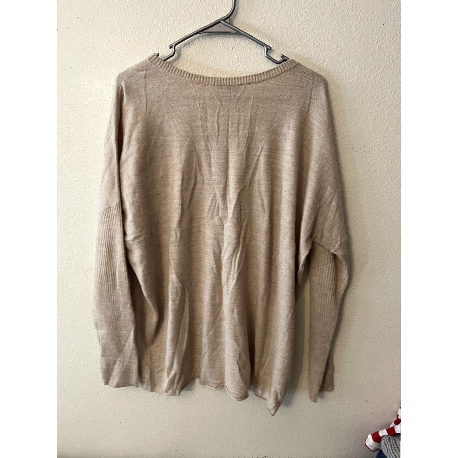 Denim & Co. Denim & Co. Pullover Sweater Size L Beige Pockets Casual Top Modern Womens Size L / US 10 / IT 46 - 2 Thumbnail