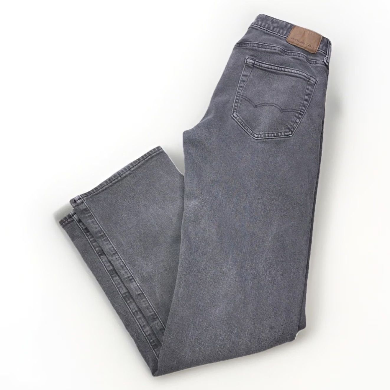 American Eagle Outfitters American Eagle Outfitters Jeans Mens 31x34 Easyflex Straight Gray Denim Cotton Blend Zip Closure Slim 90s 80s Punk Rock Grunge School Size US 31 - 2 Thumbnail