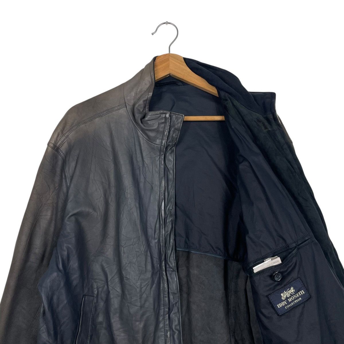 Designer 💥 LEATHER BIKER EDDY MONETTI JACKET Size US M / EU 48-50 / 2 - 10 Thumbnail