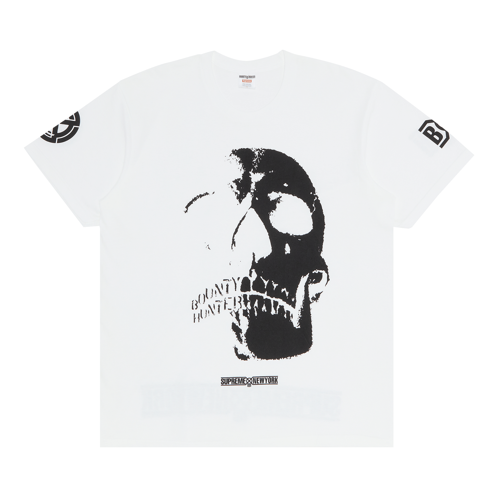 image of Supreme X Bounty Hunter Skulls Tee White, Men's (Size Large)