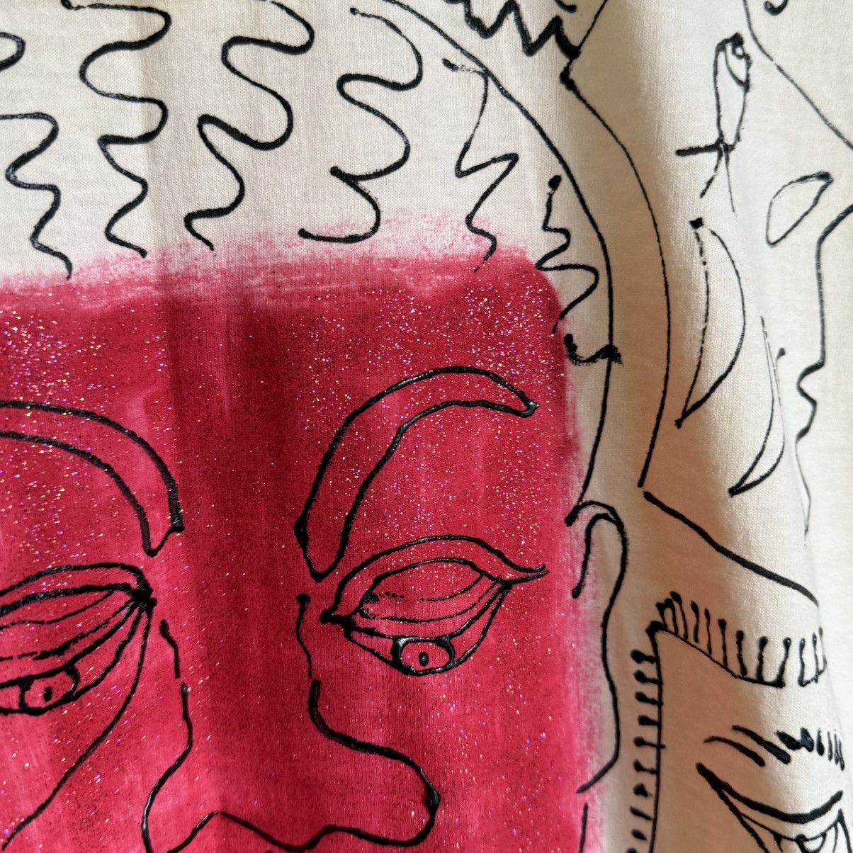 Vintage Vintage Hanes Hand-Painted T-Shirt Lucho Faces Buddha Size US L / EU 52-54 / 3 - 9 Thumbnail