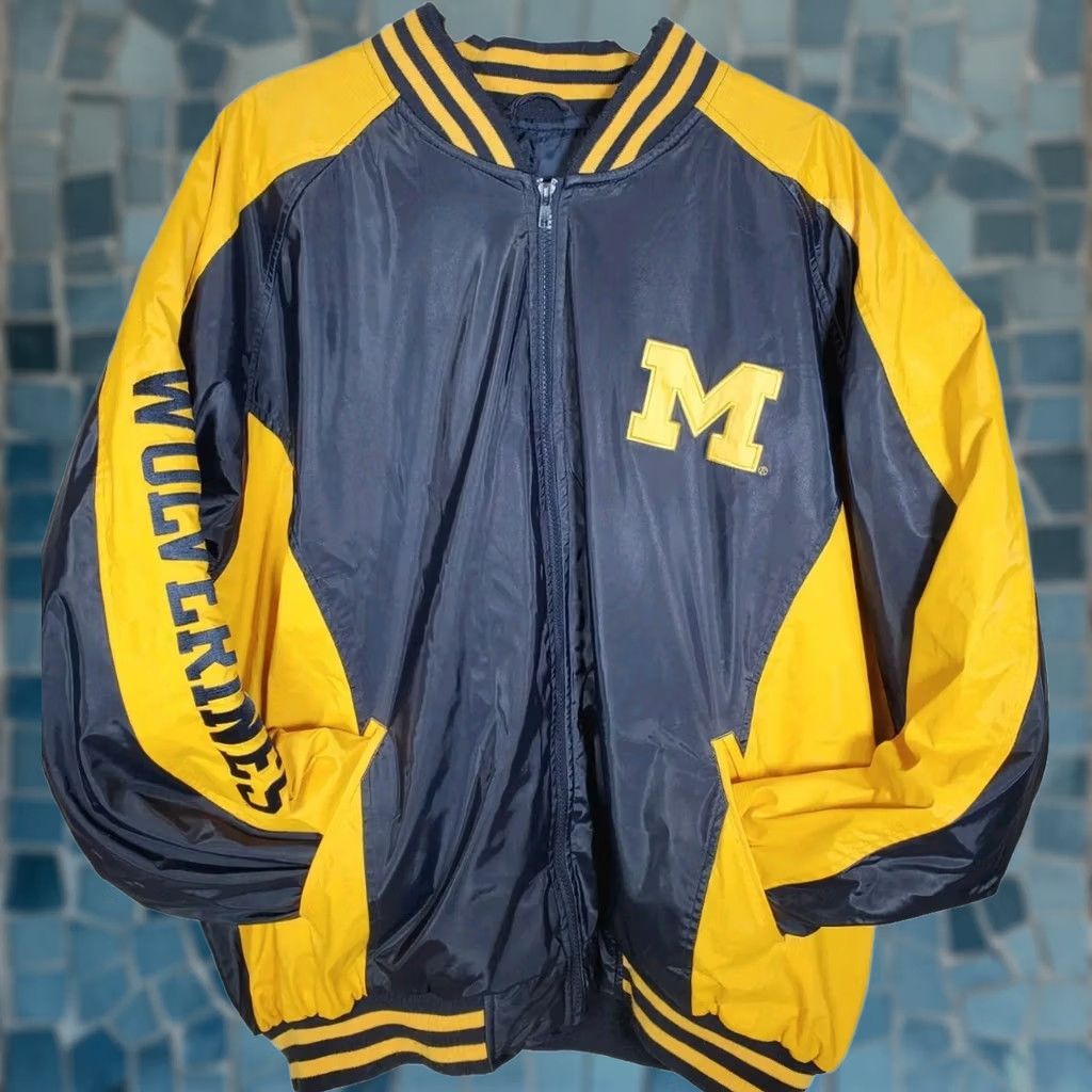 Vintage Vintage Steve & Barry'S University of Michigan Wolverines Lined Varsity Jacket Mens XXL Size US XXL / EU 58 / 5 - 1 Thumbnail