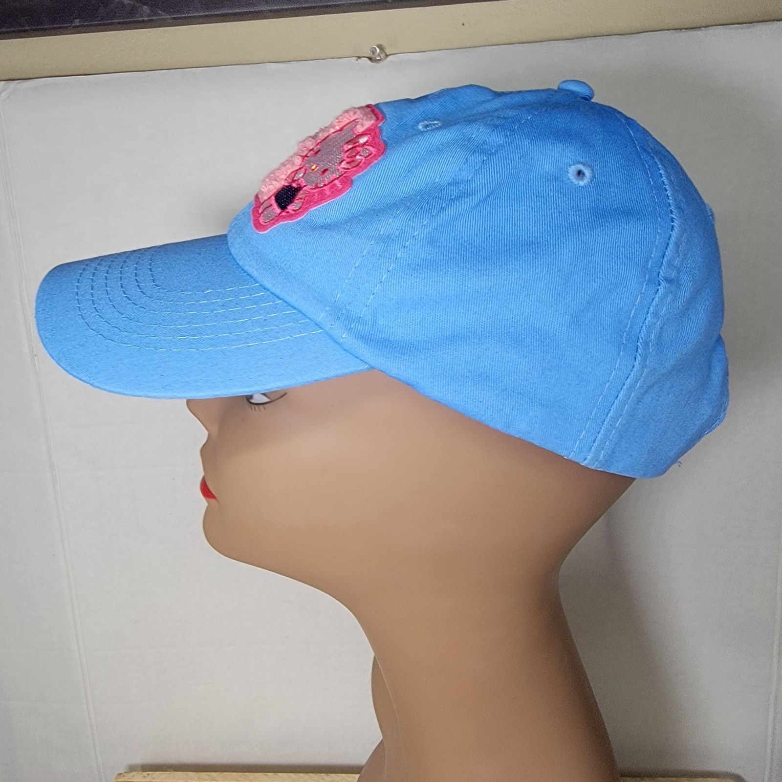 Other Hello Kitty Adjustable Blue Adult Ballcap Pink "H" Size ONE SIZE - 3 Thumbnail