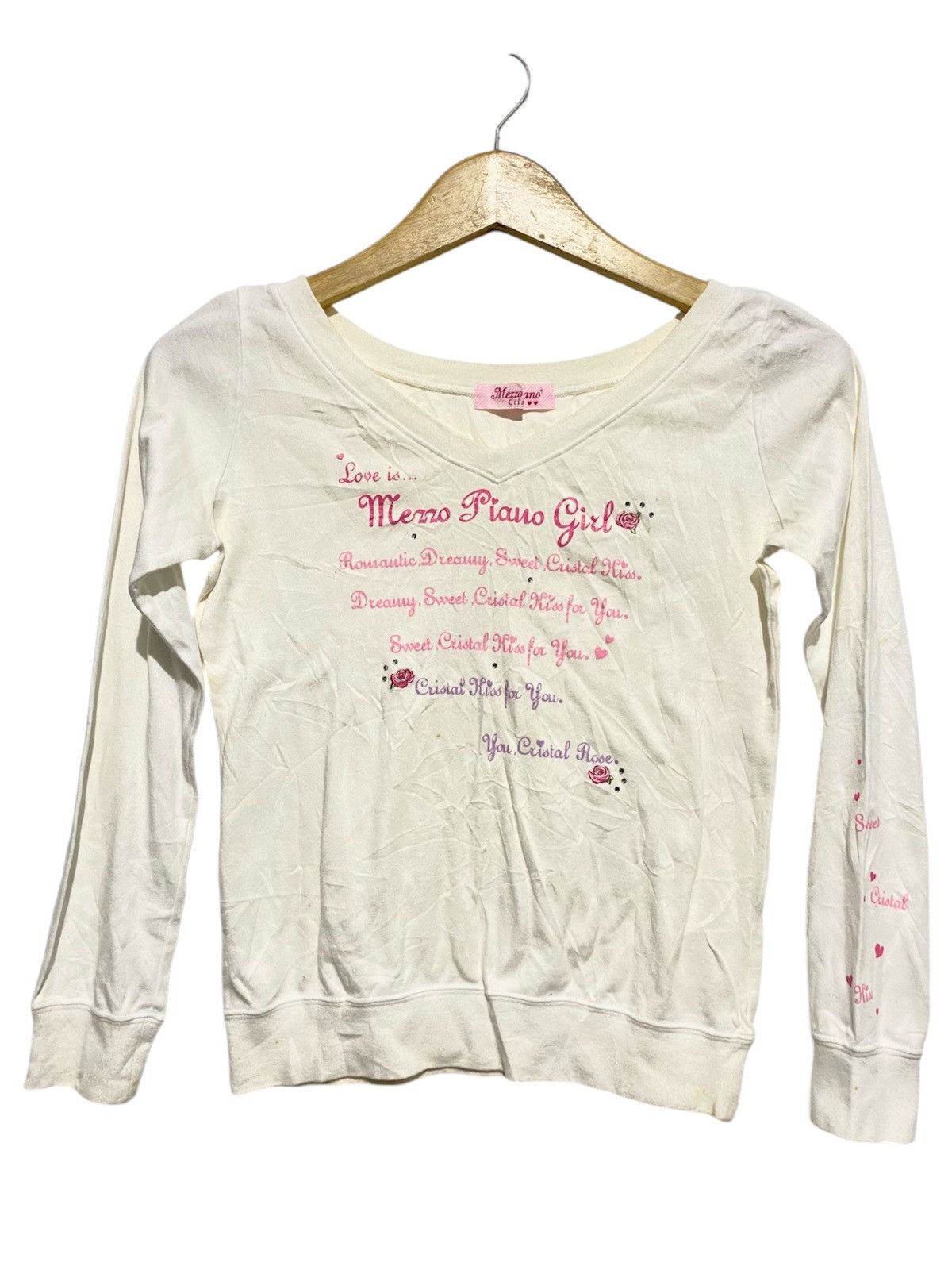 Hysteric Glamour × Vintage Vintage Mezzo Piano Poem V neck longsleeve tshirts Size US S / EU 44-46 / 1 - 1 Thumbnail