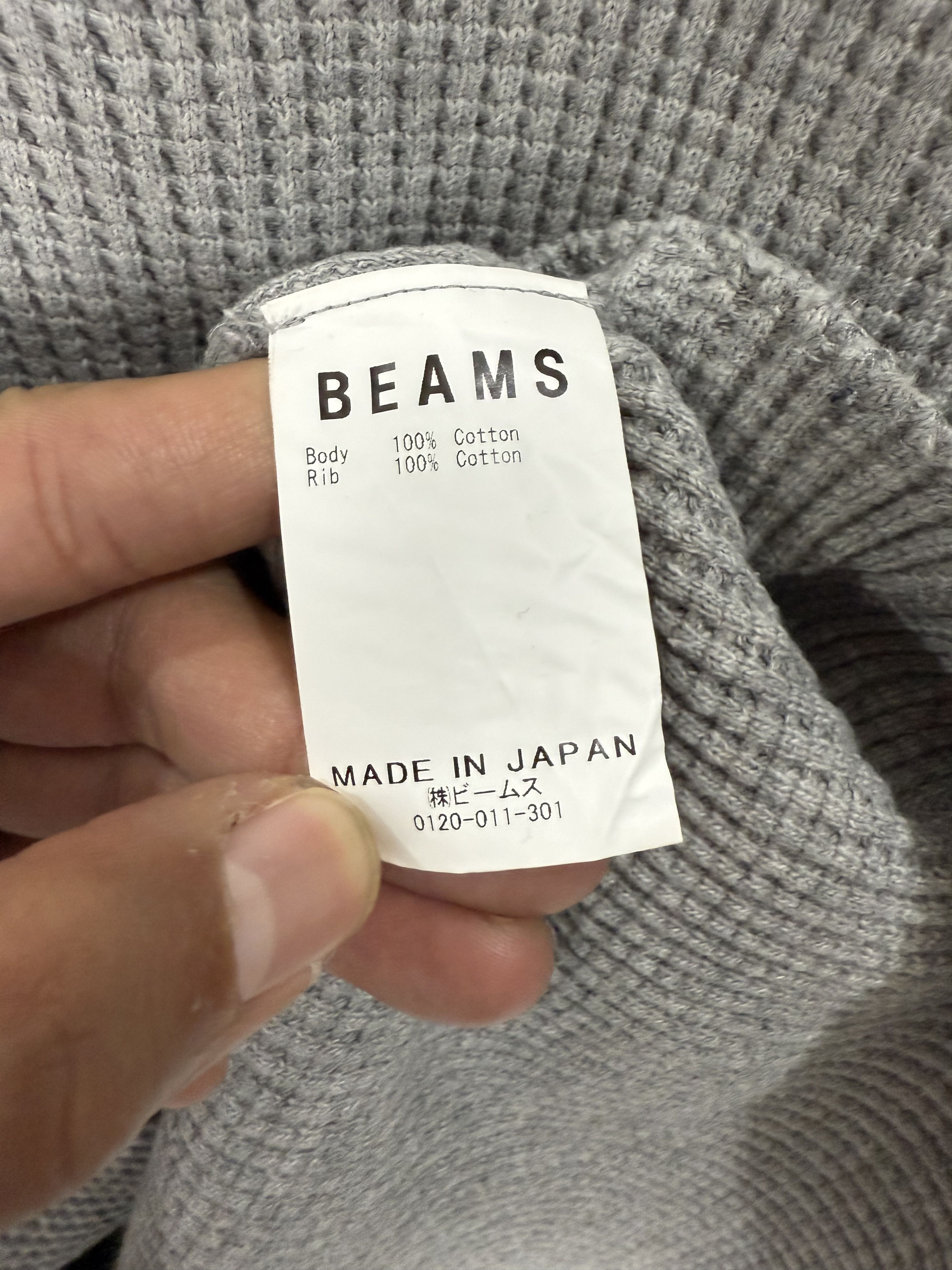 Beams Japan Beams Waffle Knit Longsleeve Tshirt Size US L / EU 52-54 / 3 - 7 Thumbnail