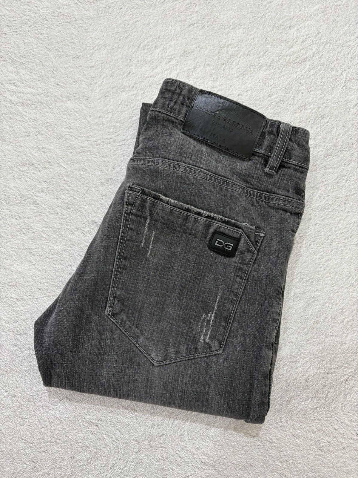 Dolce & Gabbana 2000s Dolce gabbana skiny smoke wash denim pants punk style Size US 27 - 2 Thumbnail