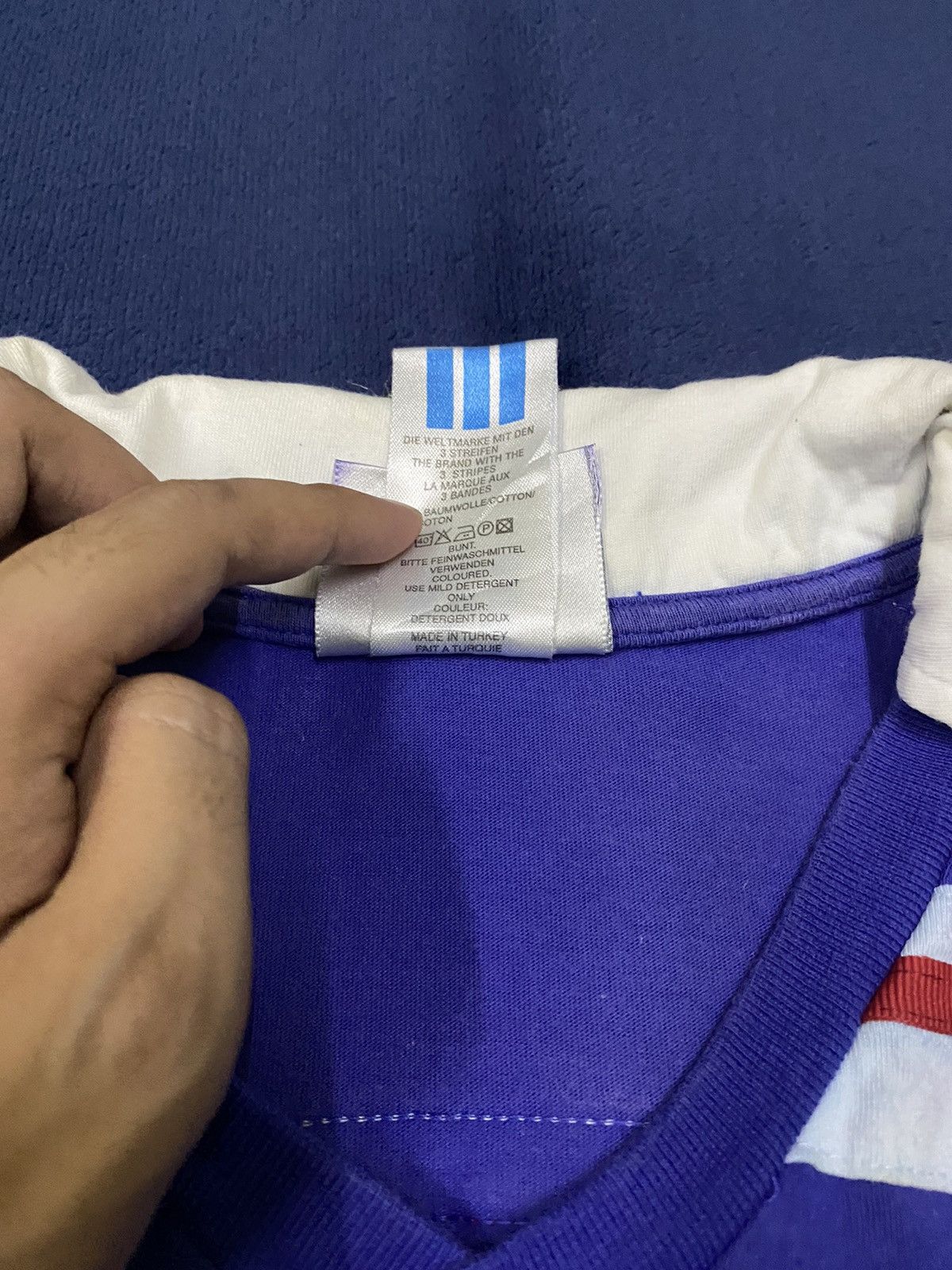Adidas × Vintage Vintage 90s France International Football Club Polo Tshirt Size US L / EU 52-54 / 3 - 6 Thumbnail