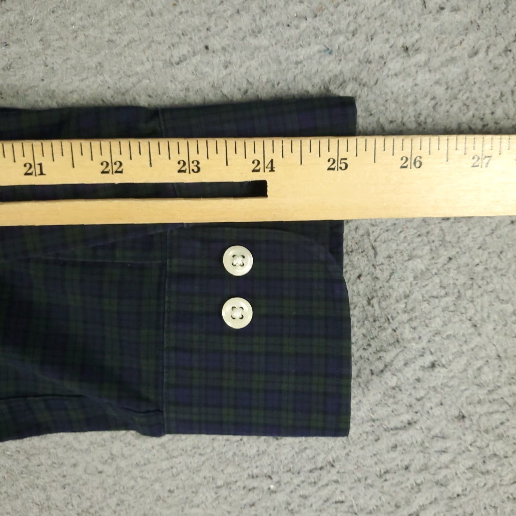 Ralph Lauren VINTAGE Ralph Lauren Dress Shirt Mens 15.5 Long Sleeve Cotton Plaid Green Purple Business Casual Formal Size 40R - 6 Thumbnail