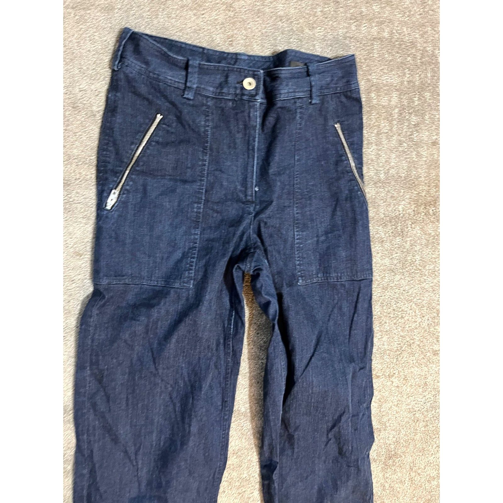 Rag & Bone RAG & BONE DRE Capri Jeans Women 2 Blue Cropped Stretch Hipster Raw Hem Regular Fit Size 26" / US 2 / IT 38 - 4 Thumbnail