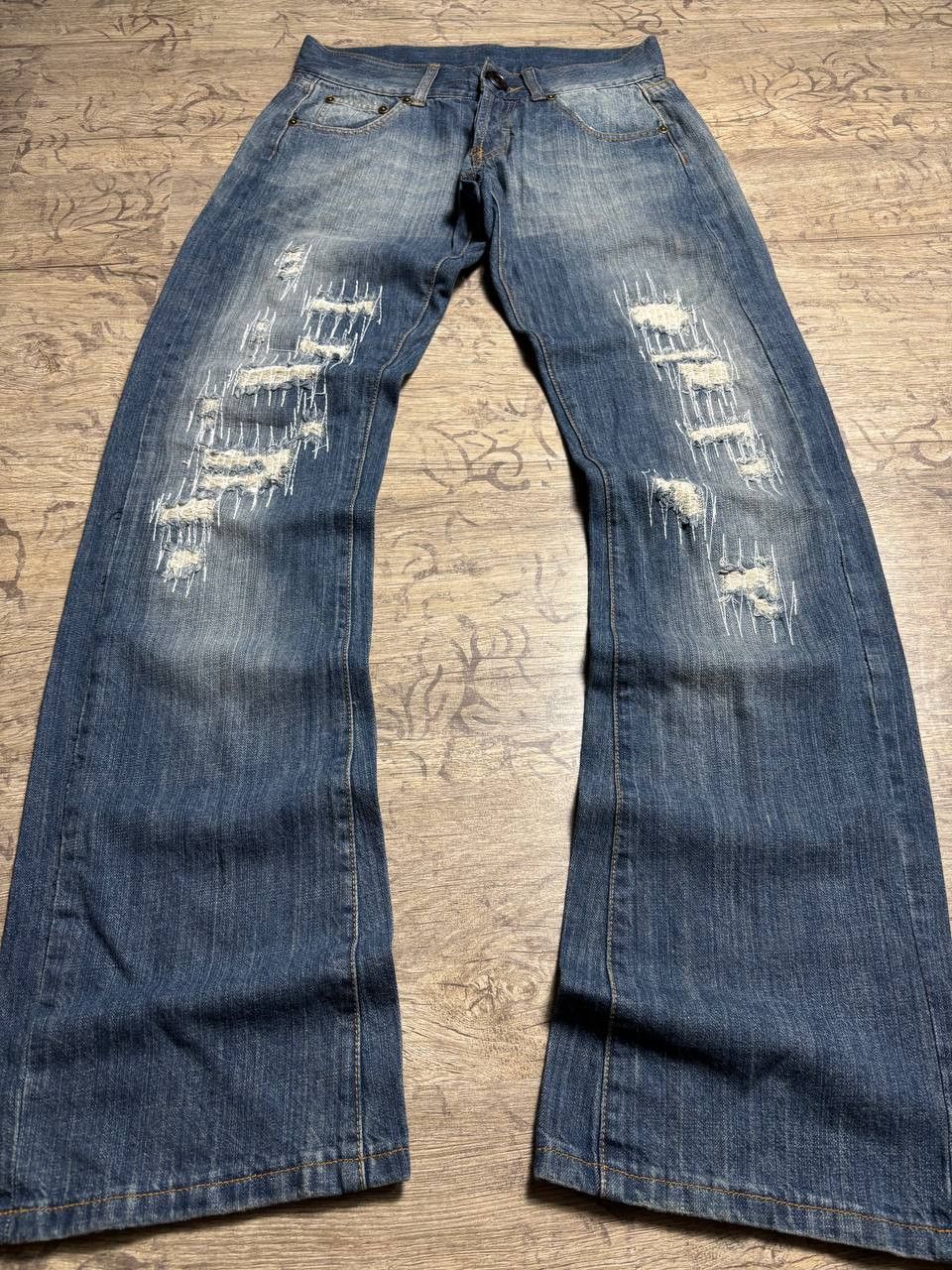 Japanese Brand DIRTY💣💣 Flare Hysteric Glamour vibe Japanese Fade Jeans Size US 29 - 2 Thumbnail