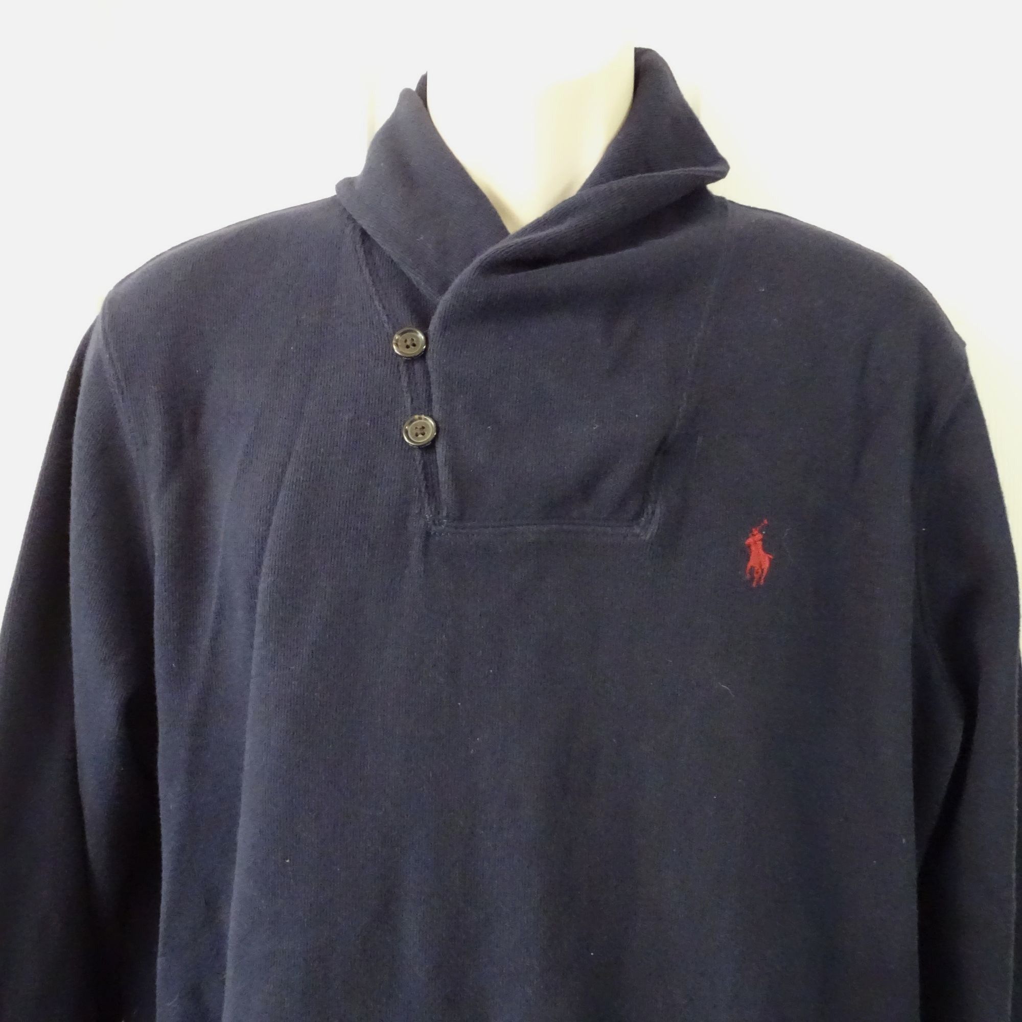 Polo Ralph Lauren Polo Ralph Lauren Estate Rib Navy Pullover Knit Shirt Size M Size US M / EU 48-50 / 2 - 2 Thumbnail