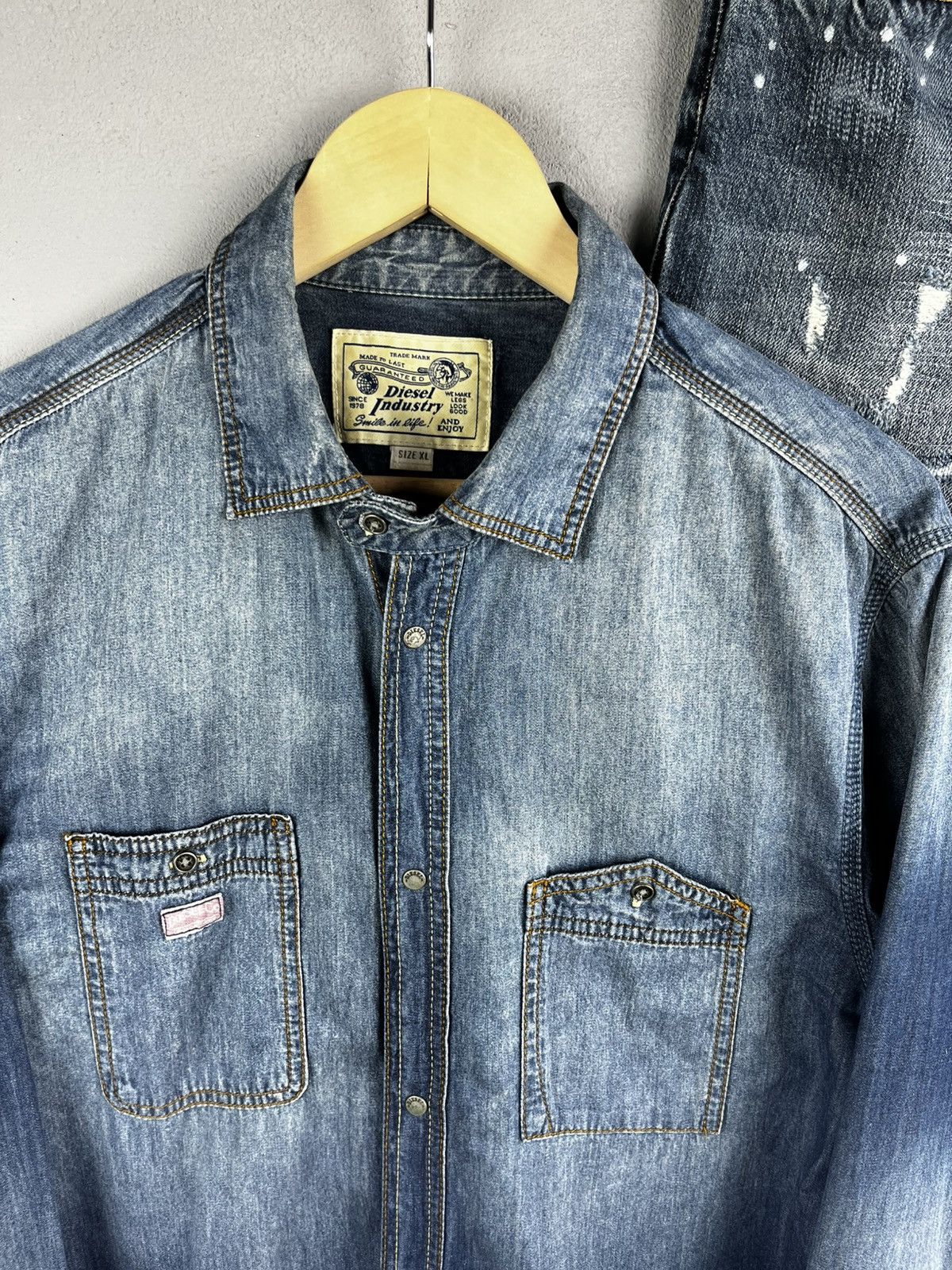 Diesel Diesel denim distressed shirt size xl Size US XL / EU 56 / 4 - 4 Thumbnail