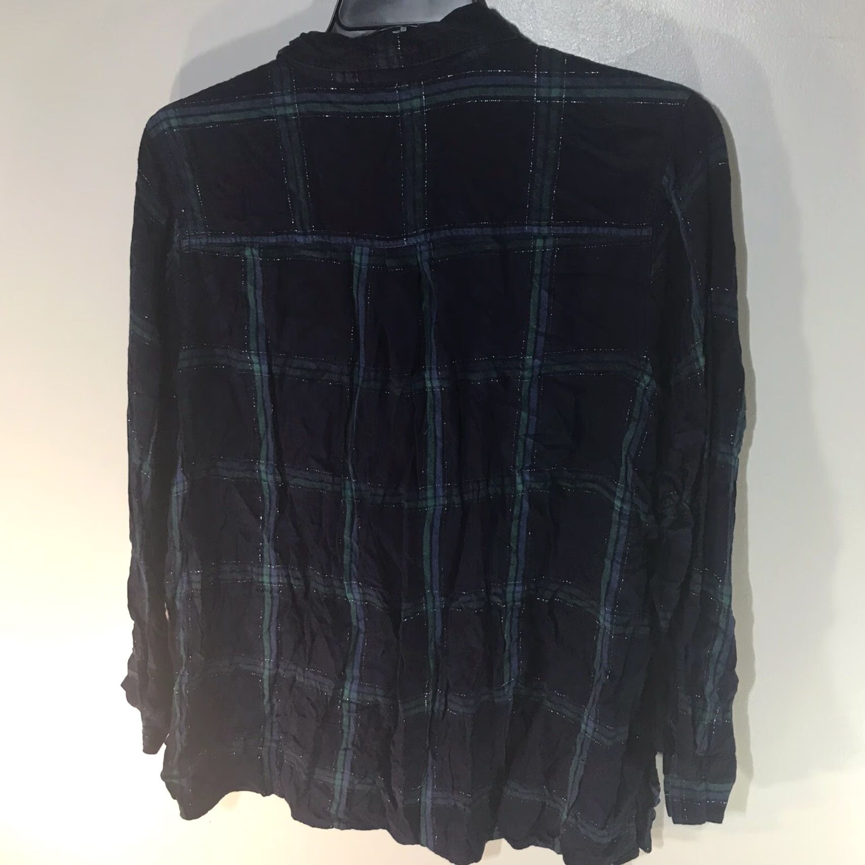 Old Navy Old Navy Women's Button-Up Shirt, Striped Rayon, Plus Size 2XL, Blue, Casual, Long Sleeve, Spring/Summer/Fall Size ONE SIZE - 3 Thumbnail