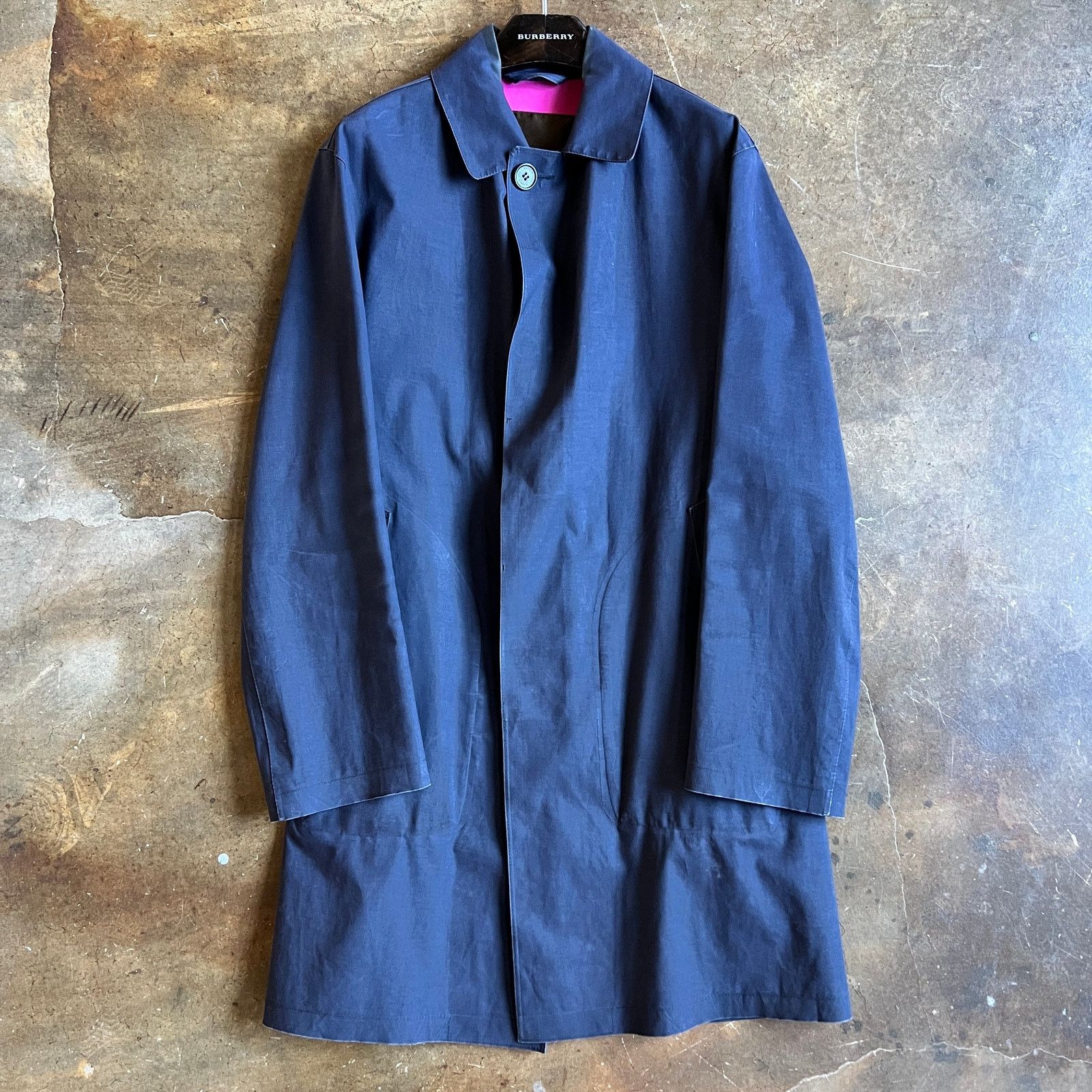 Mackintosh Mackintosh Scotland Men's Navy Bonded Cotton Raincoat S Size US S / EU 44-46 / 1 - 1 Thumbnail