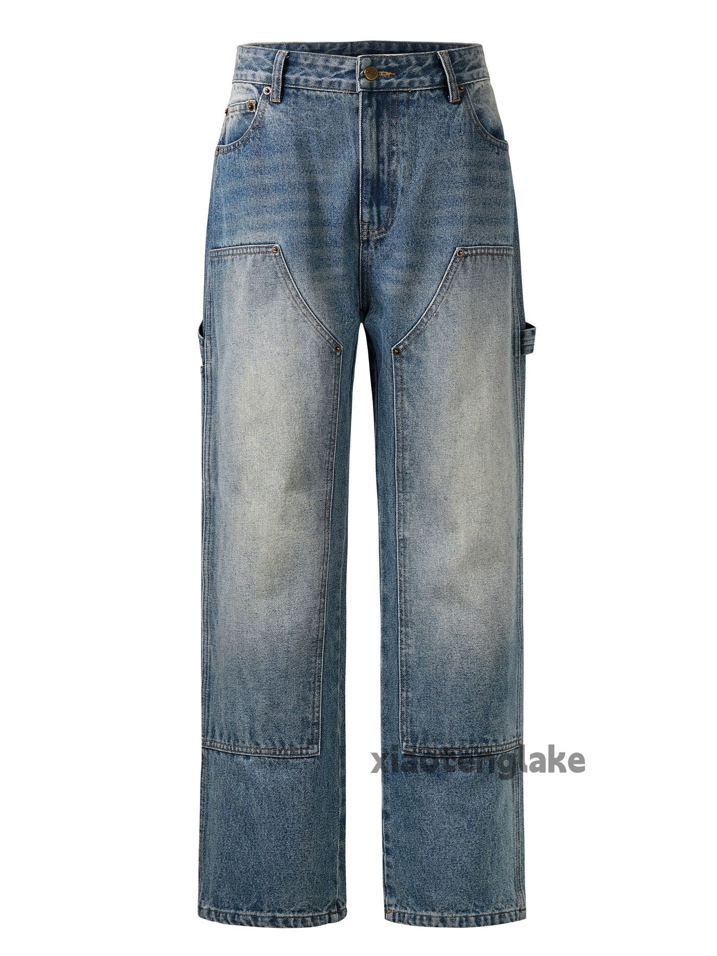 washed faded cleanfit yuppie carpenter cargo jeans