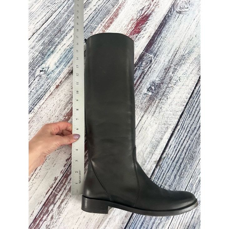 Lanvin Lanvin Black Leather Classic Knee High Boots Size US 7 / IT 37 - 8 Thumbnail