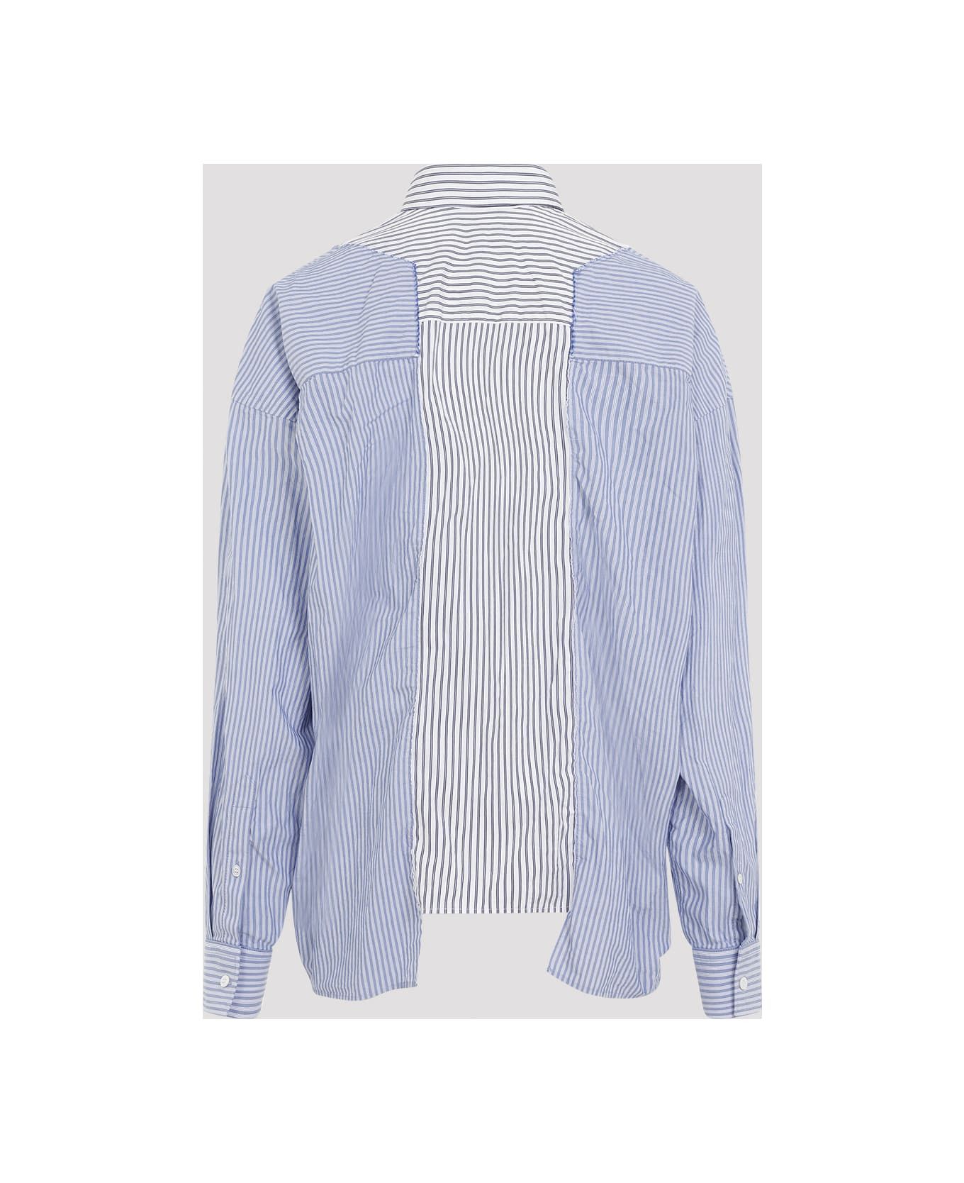 Balenciaga o1la1rc1a1225 Patched Shirt in White/Navy Size US XS / EU 42 / 0 - 3 Thumbnail