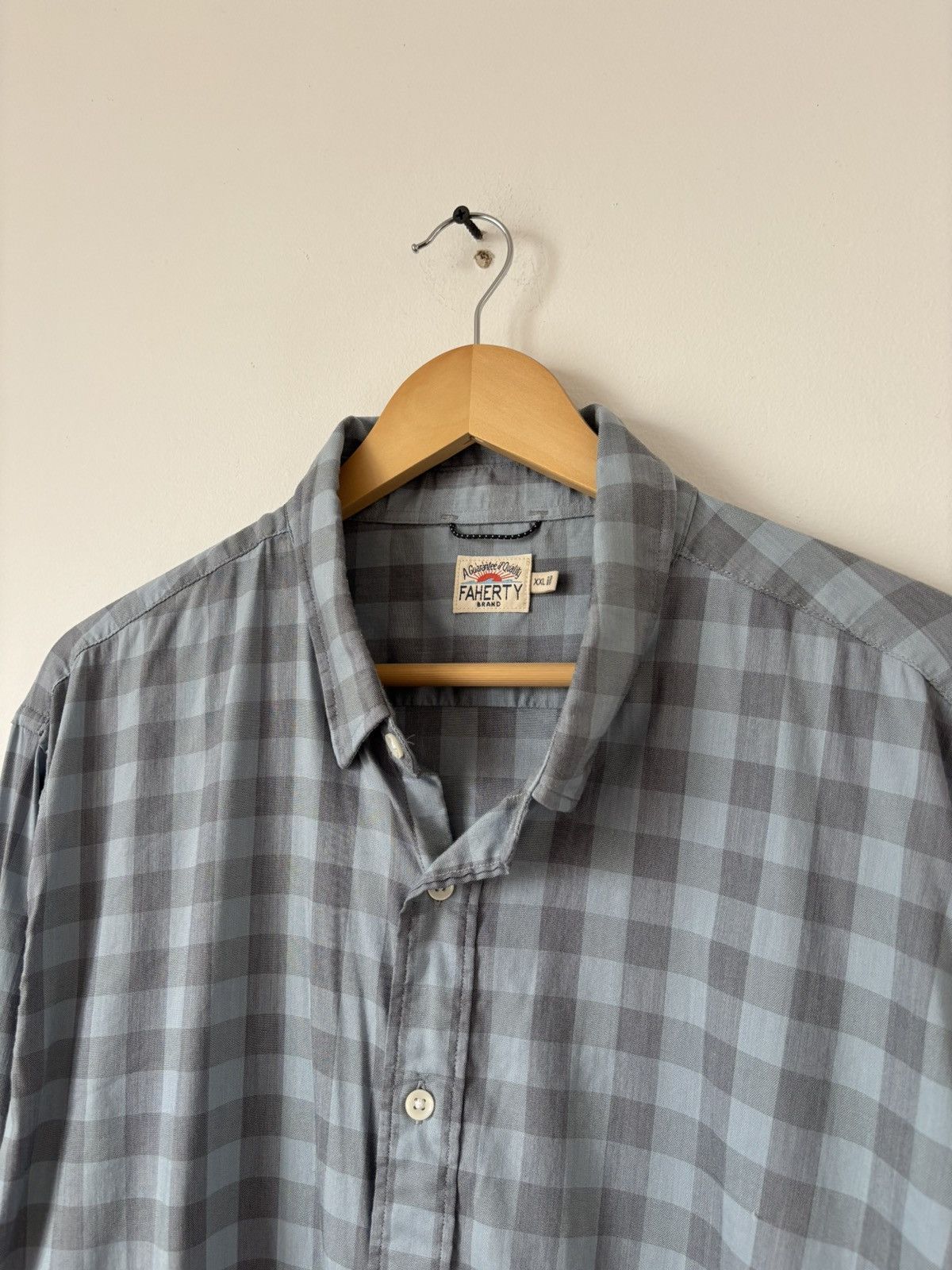 Faherty Faherty Blue Gray Check Button Up Shirt XXL Size US XXL / EU 58 / 5 - 1 Thumbnail