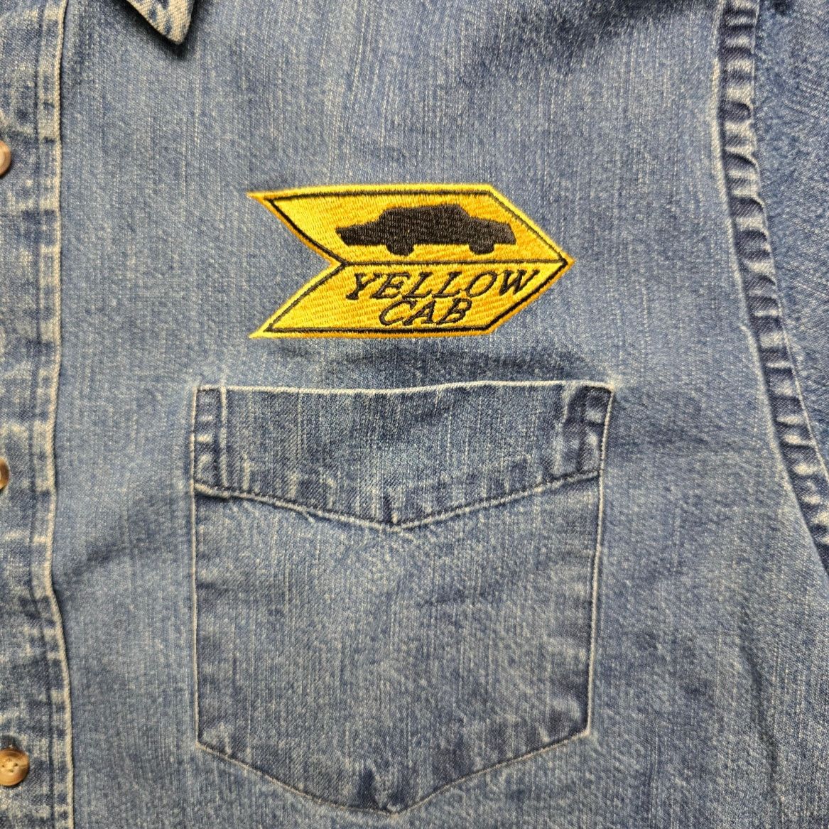 Other Gap Select Denim Shirt Yellow Taxi Cab Patch XL Button Up Size US XL / EU 56 / 4 - 4 Thumbnail