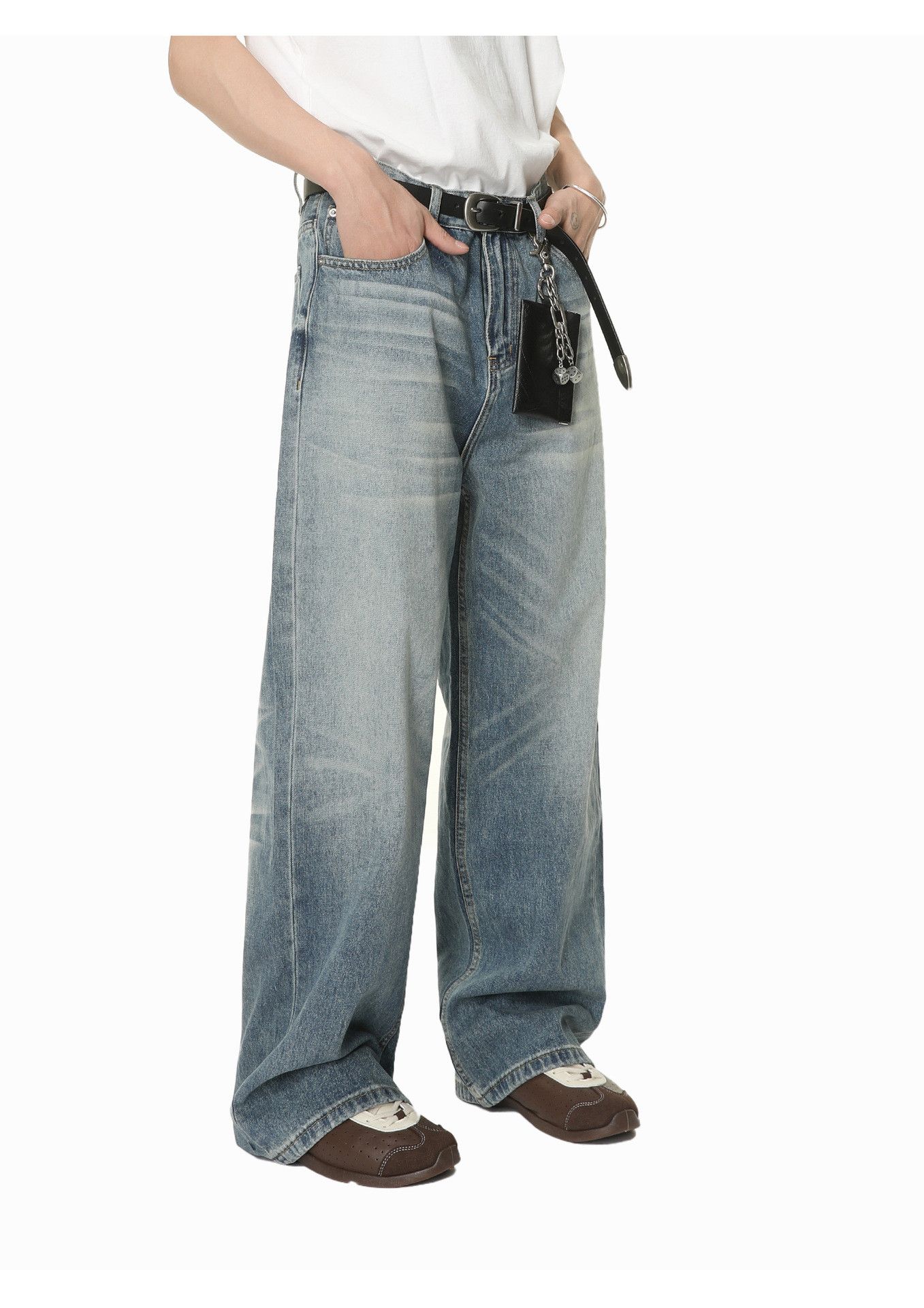 Vintage Men's American retro Vibe distressed wide-leg straight jeans Size US 32 / EU 48 - 3 Thumbnail