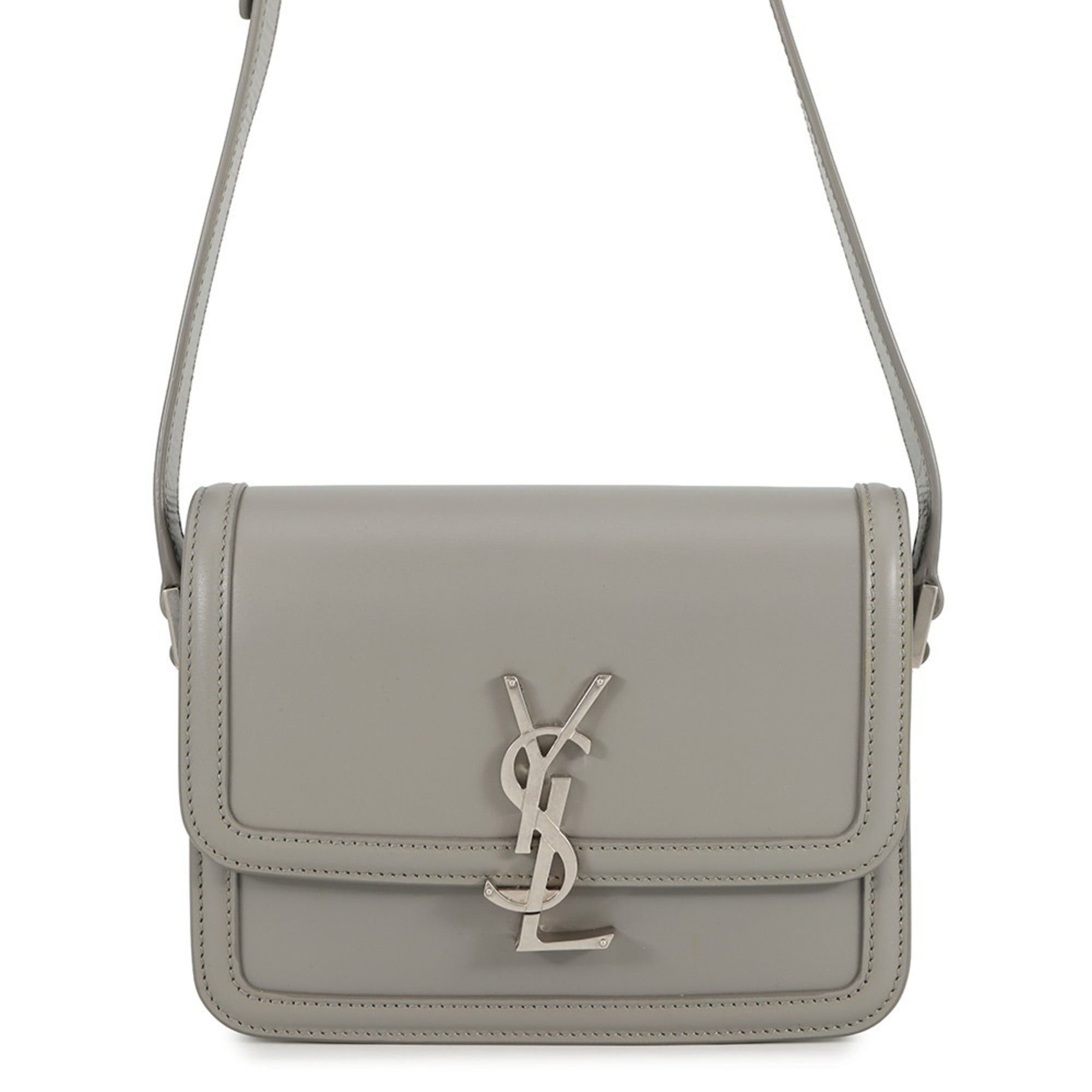 YVES Saint Laurent Paris Solferino Small Leather Satchel Shoulder Bag 634306 Saint Laurent Paris Handbags For Women in Grey