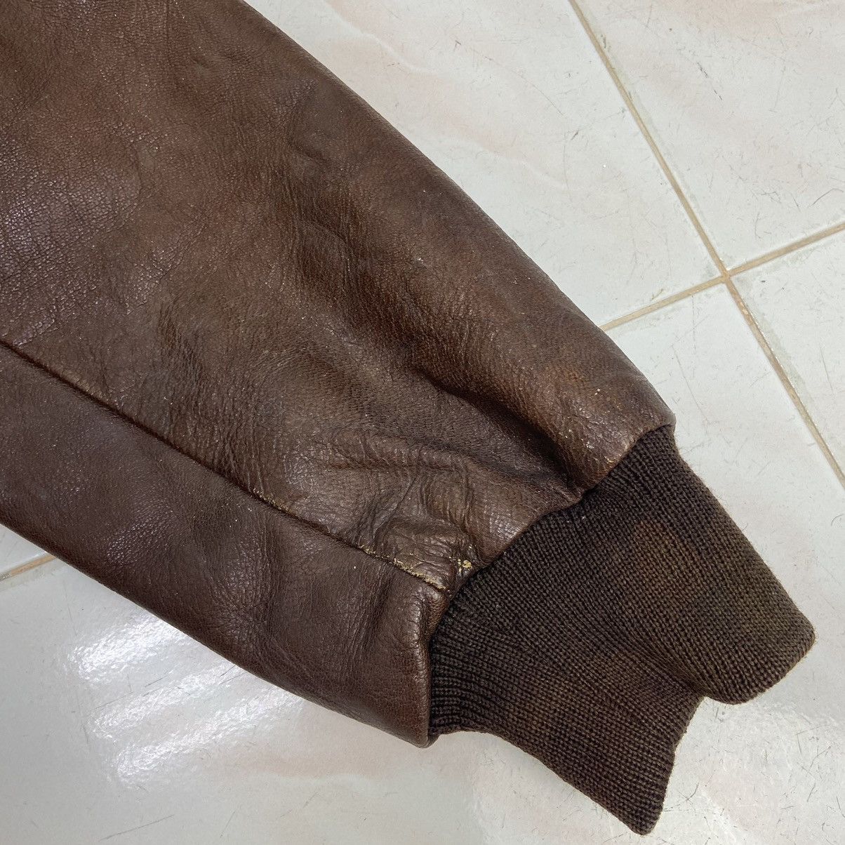 Genuine Leather Vtg Type A-2 San Francisco Aviation Sun Faded Leather Jacket Size US S / EU 44-46 / 1 - 8 Thumbnail