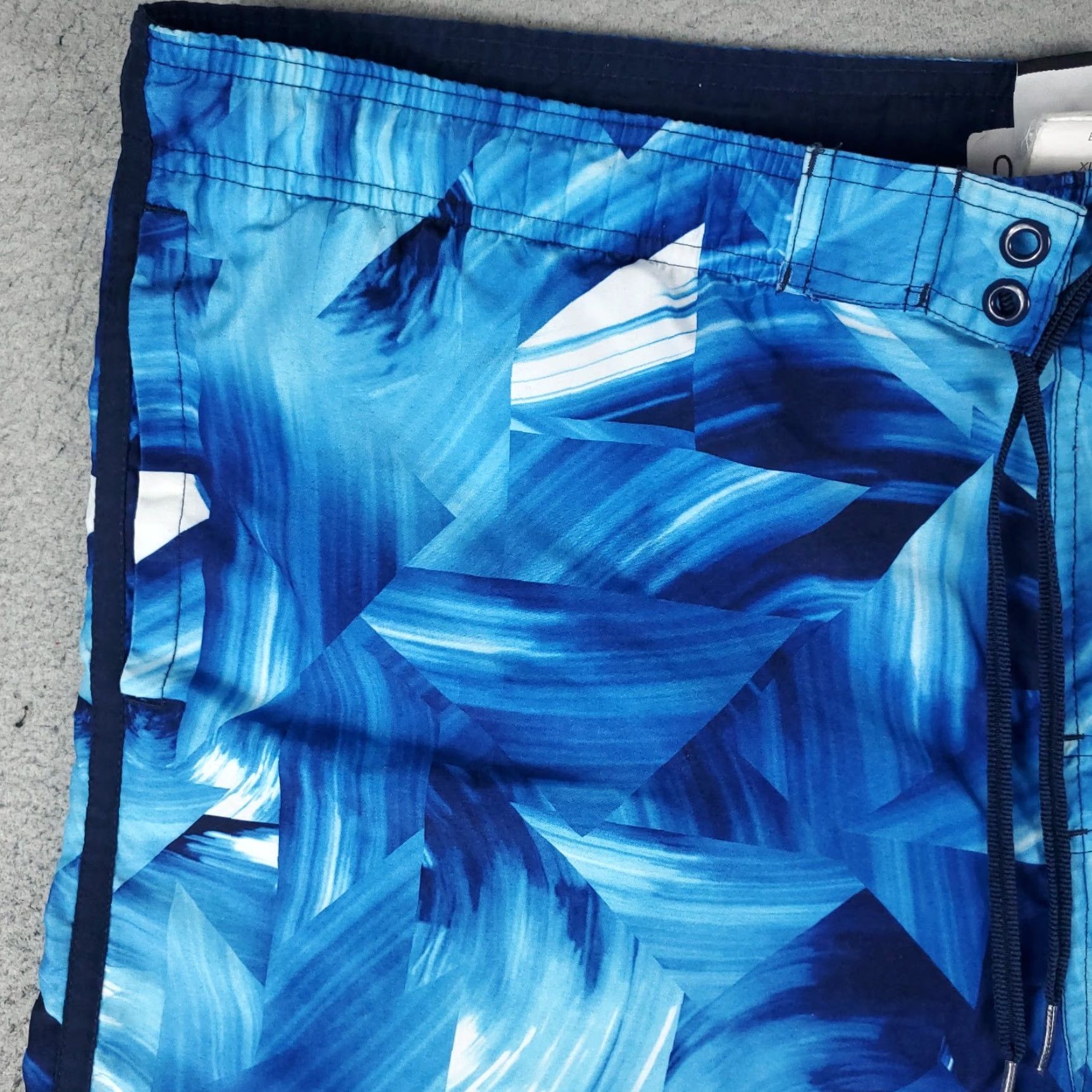 Nike Nike Shorts Mens XL Blue Abstract Swoosh Lace Tie Beach Board Swim Trunks Geometric Pattern Polyester Blended Fabric Lined Polyester Brand Nike Size US 36 / EU 52 - 2 Thumbnail