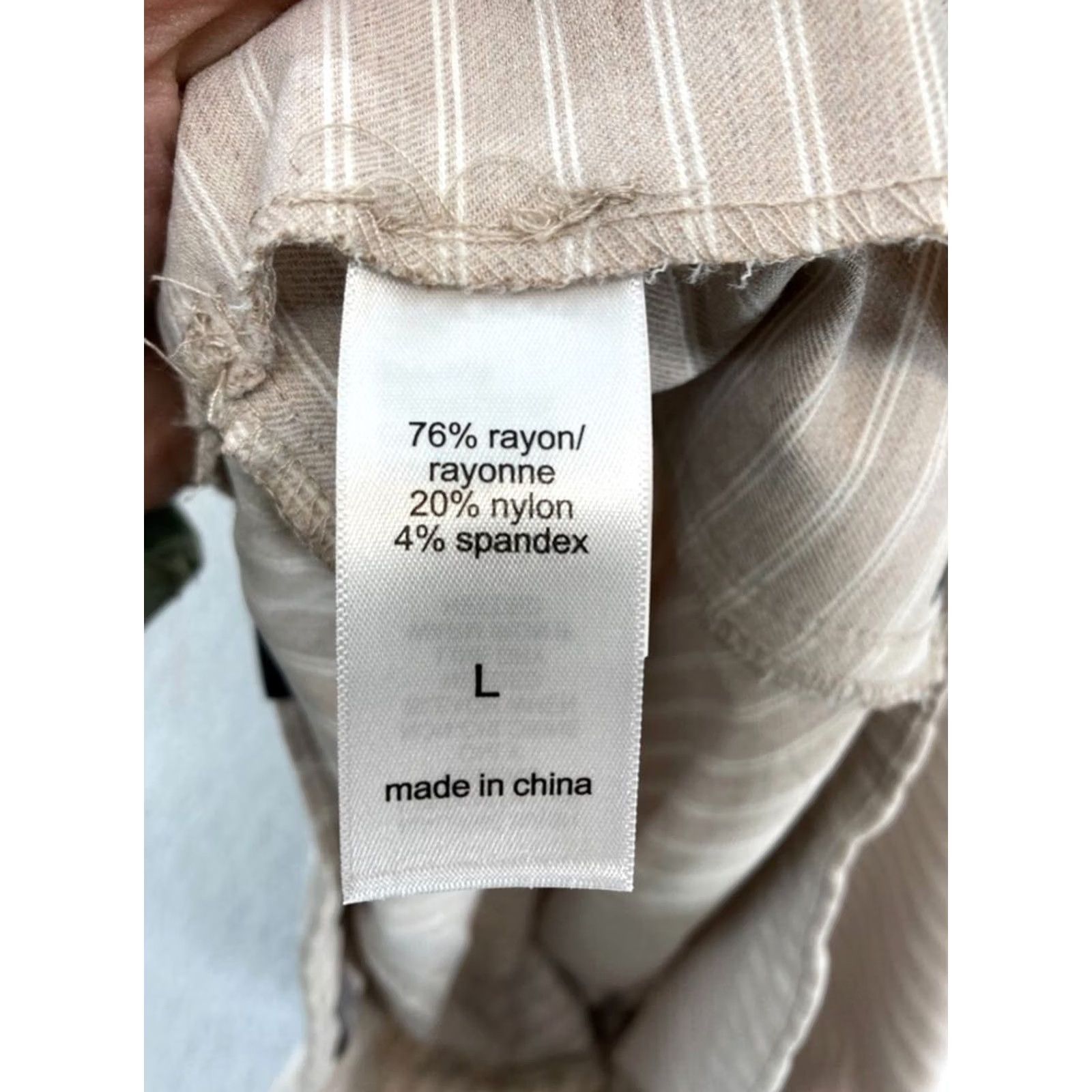 Vintage Maurices Pants Women's Large Bengaline Crop Brown Striped High Rise Pull On NWT Size 25" / US 0 / IT 36 - 5 Thumbnail