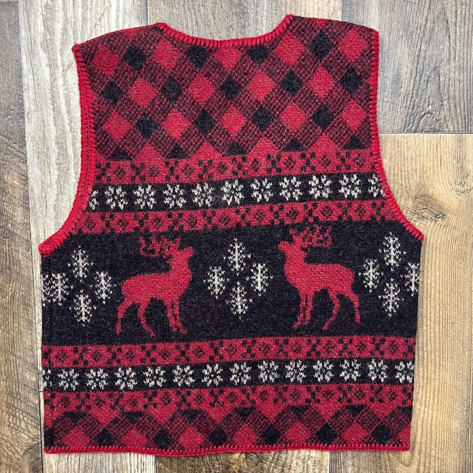 Vintage Vintage 100% Wool Red V-Neck Zip Up Sweater Vest ALPS Medium Size M / US 6-8 / IT 42-44 - 4 Thumbnail