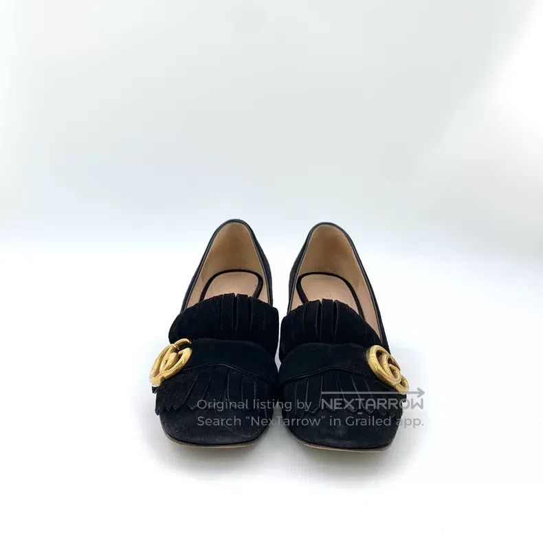 Gucci Gucci Black double G logo square toe thick heel high heels Size US 5.5 / IT 35.5 - 3 Thumbnail