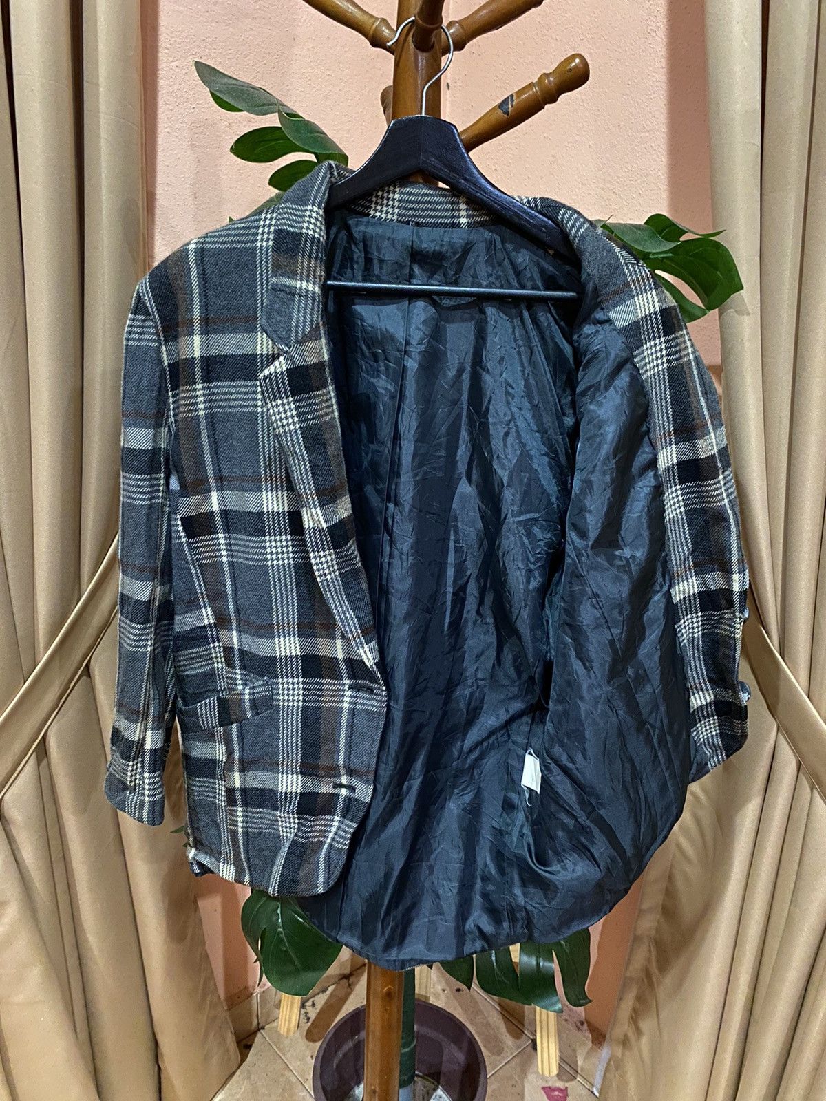 Japanese Brand Vintage Plaid Blazer | Classic Tailored Checkered Jacket Size US S / EU 44-46 / 1 - 5 Thumbnail