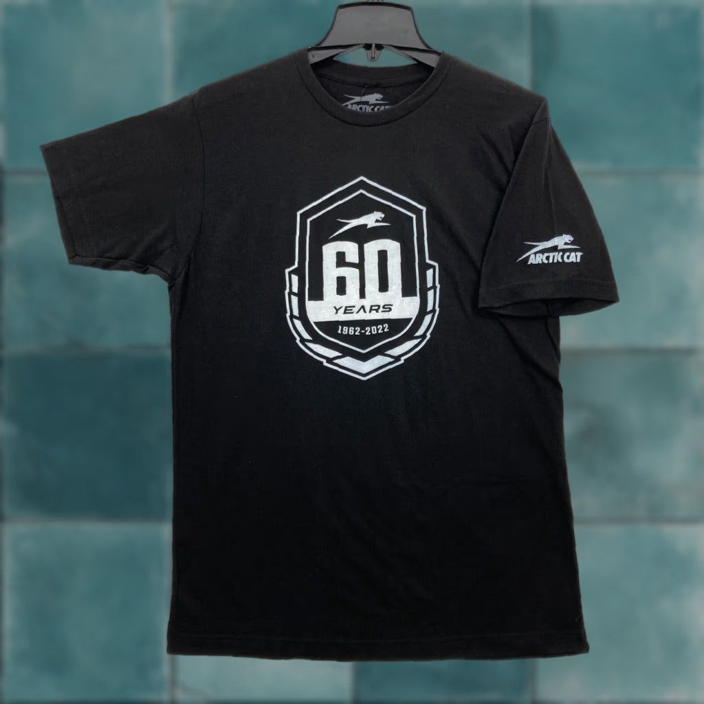Vintage Arctic Cat T Shirt Mens Medium Black Graphic 60 Years Snowmobile Sport Racing Shirt Mens Black Graphic 60 Years Snowmobile Racing Size US M / EU 48-50 / 2 - 1 Thumbnail