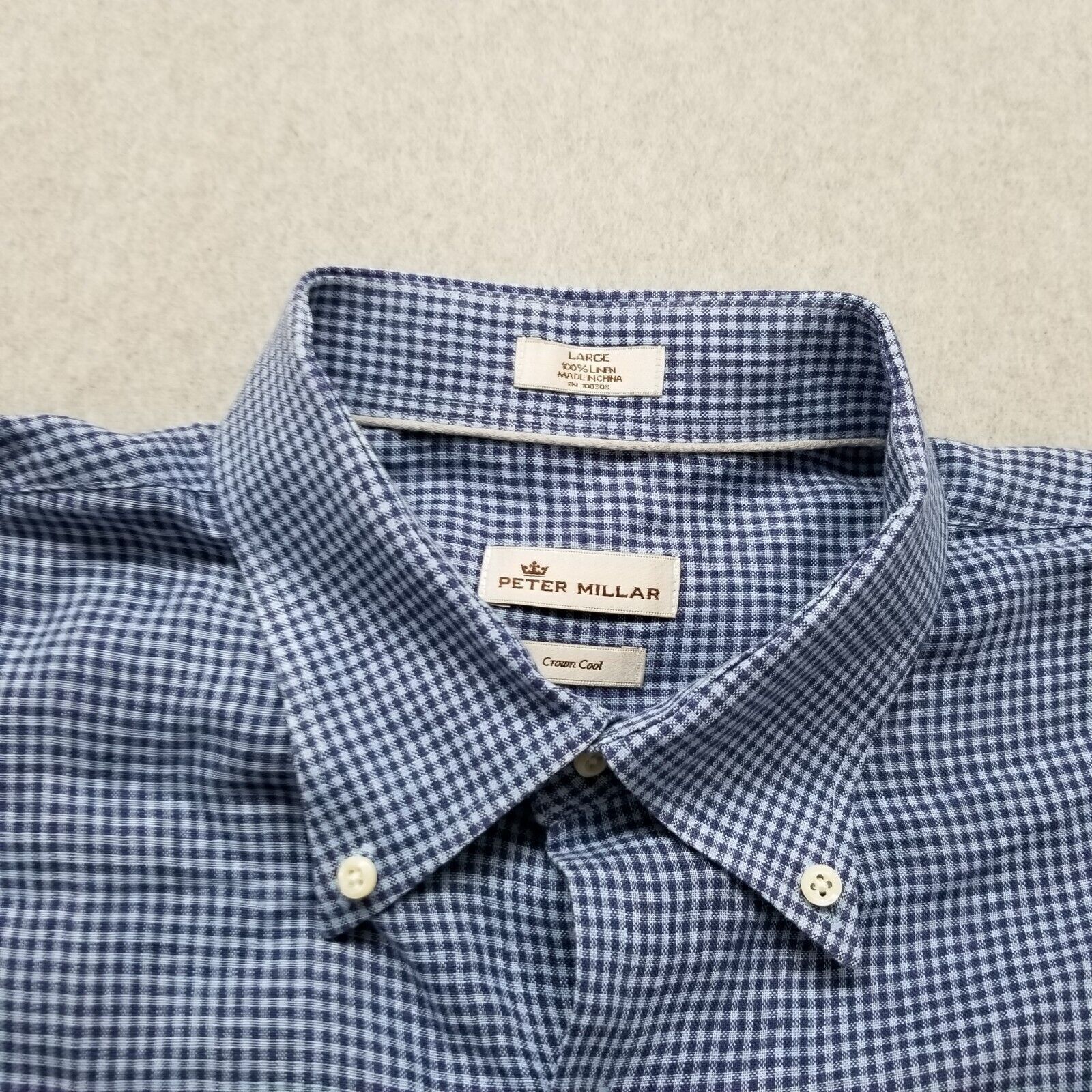 Peter Millar Peter Millar Shirt Mens L Button Up Long Sleeve 100% Linen Size US L / EU 52-54 / 3 - 8 Thumbnail