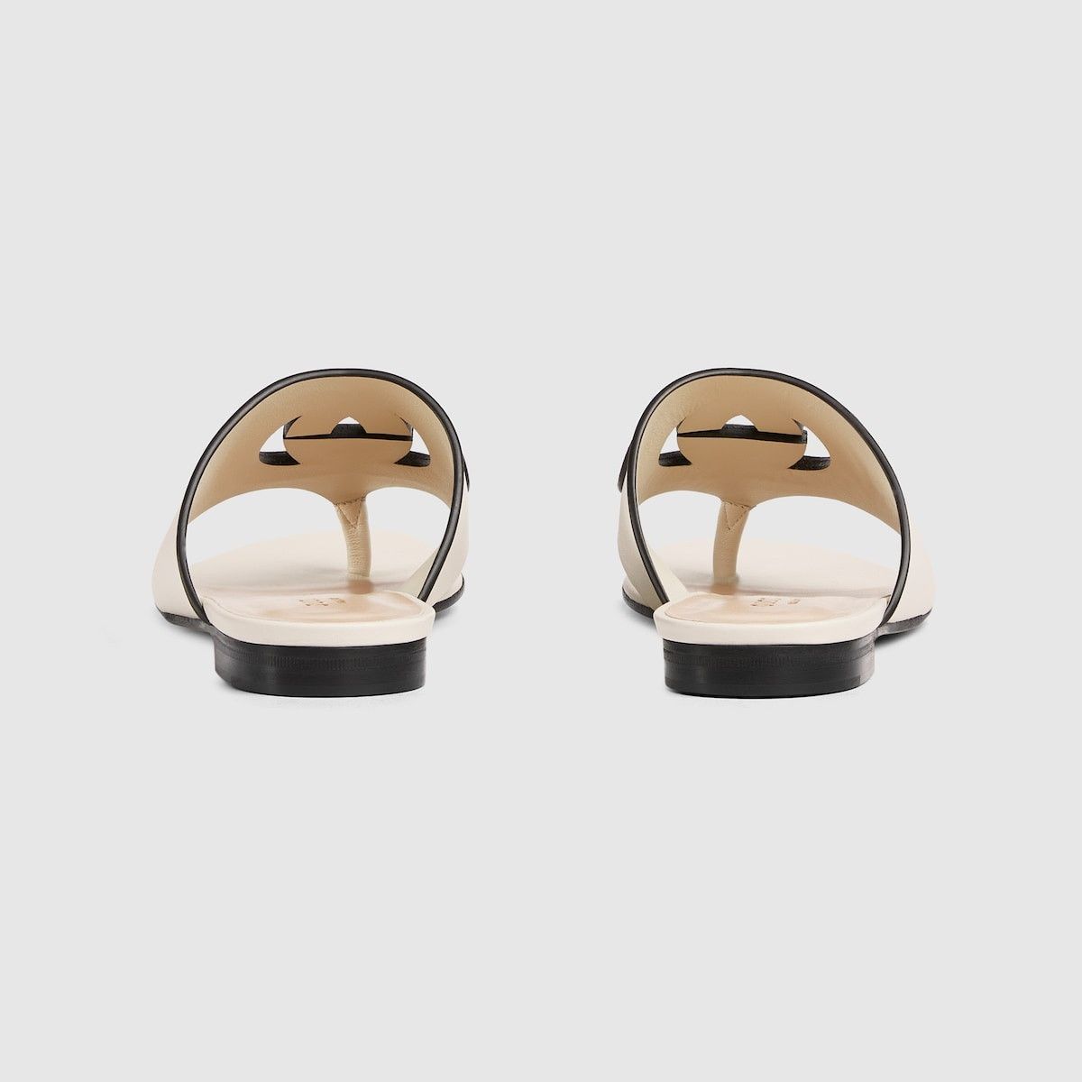 Gucci oc11z1025 Interlocking G Cut-Out Sandals in White Size US 8.5 / IT 38.5 - 4 Thumbnail