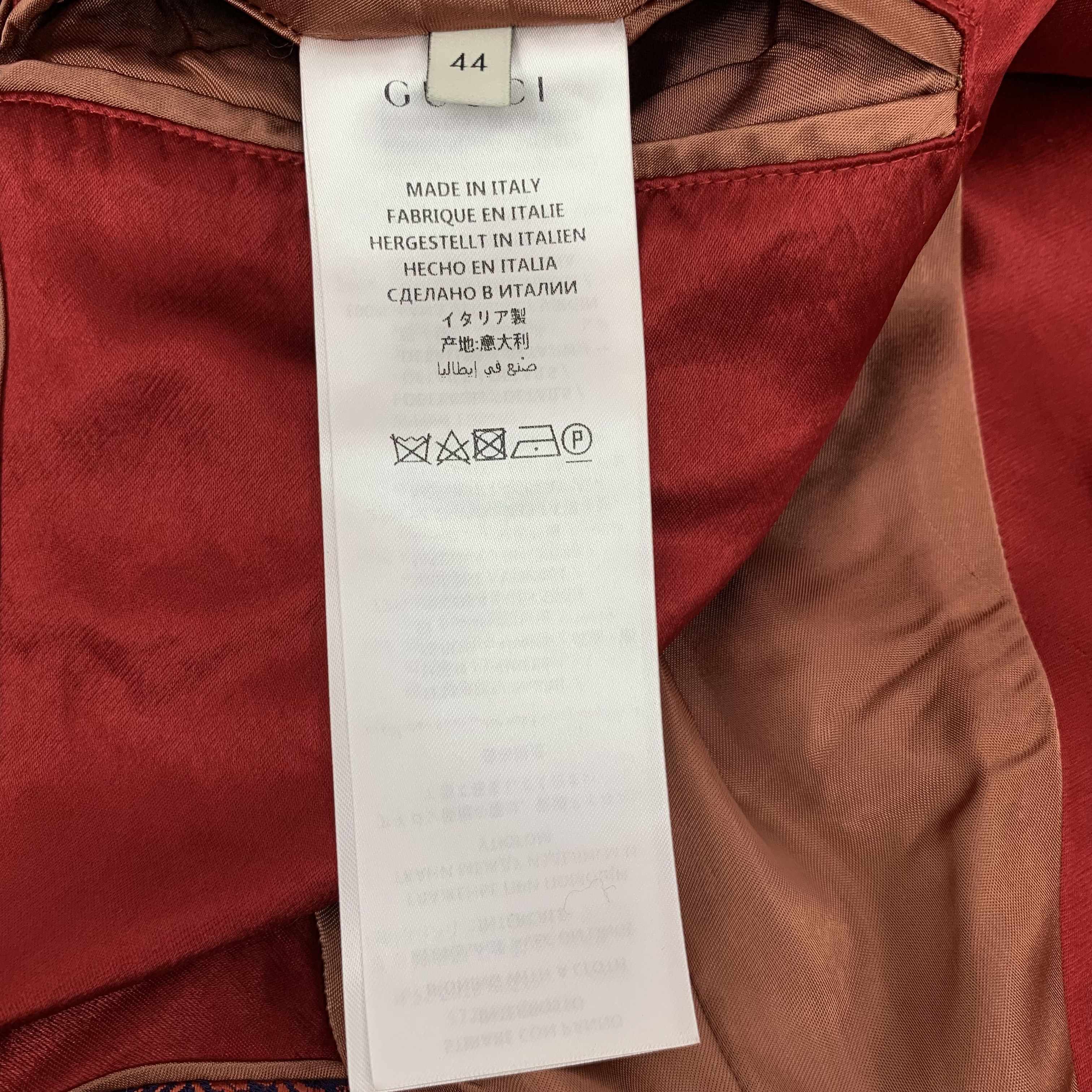 Gucci Gucci Baroque Floral Embroidered Jacket Burgundy (44) Size US S / EU 44-46 / 1 - 6 Thumbnail