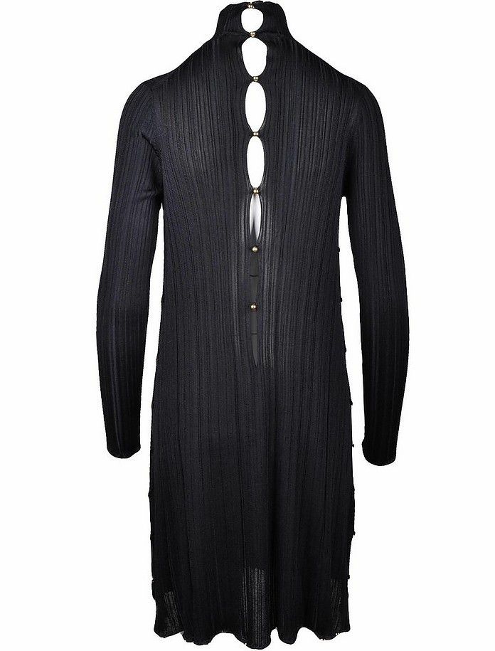 Bottega Veneta o1y0725 Turtleneck Mini Dress in Black Size M / US 6-8 / IT 42-44 - 2 Thumbnail