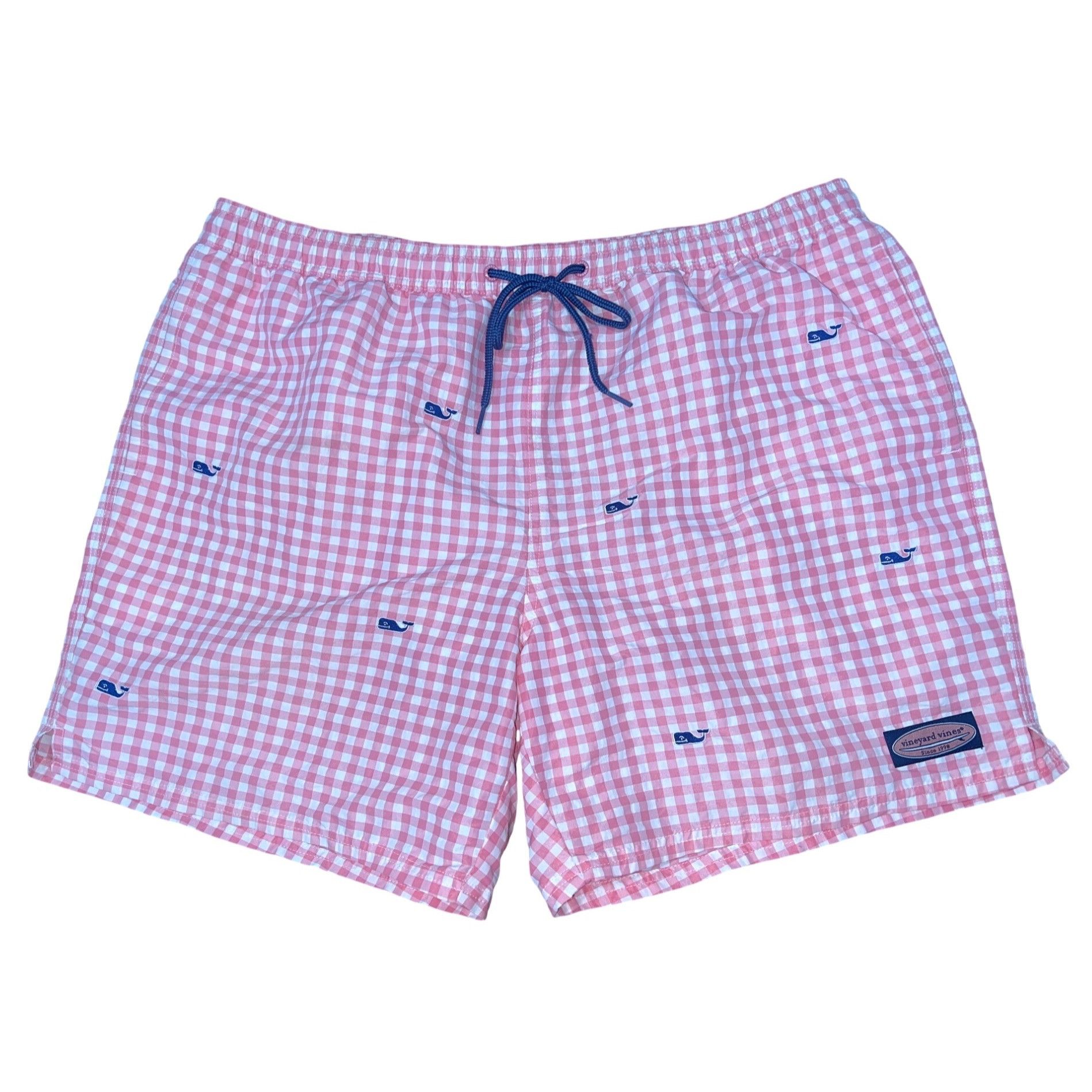 Vineyard Vines Vineyard Vines Mens XL Red & White Gingham Whale Print Swim Size US 44 / EU 60 - 2 Thumbnail