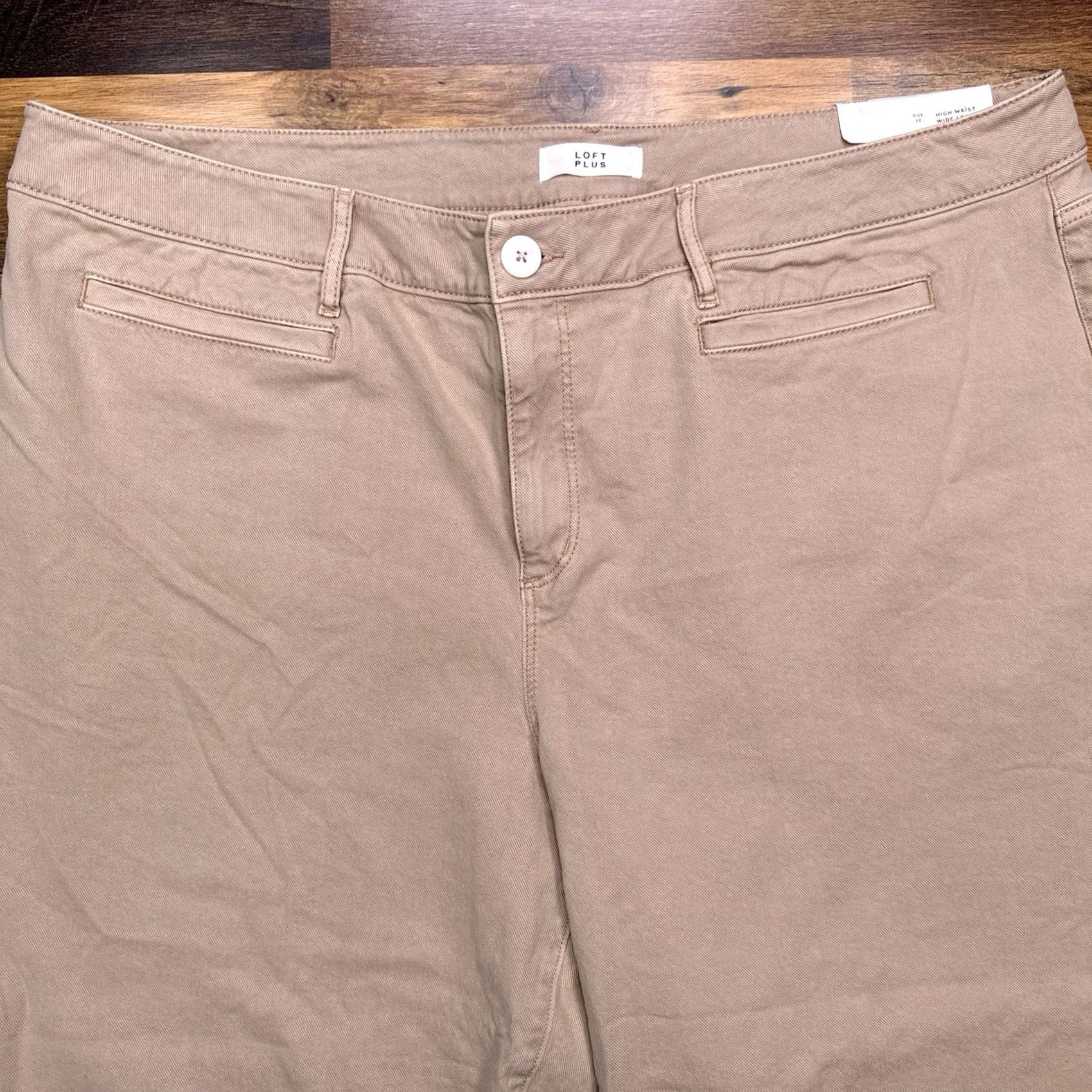 Loft LOFT Jeans Womens 20 Plus High Waist Stretch Wide-Leg 5-Pocket Denim Brown 23in Inseam Size 42" / US 20 - 2 Thumbnail