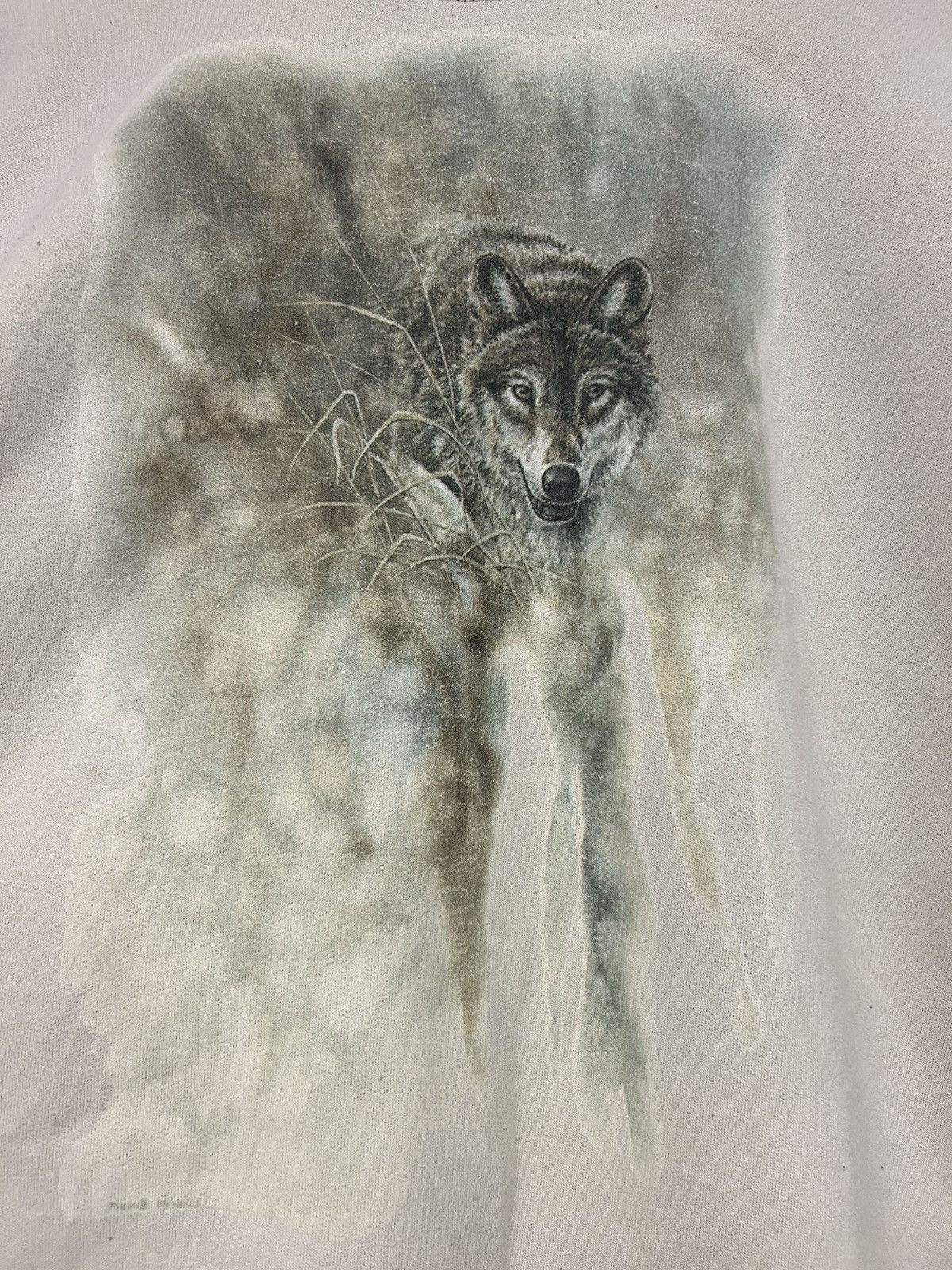 Jerzees × Vintage VINTAGE Wolf Sweatshirt Grey Wolves Howl Nature Crew Neck Size US L / EU 52-54 / 3 - 2 Thumbnail