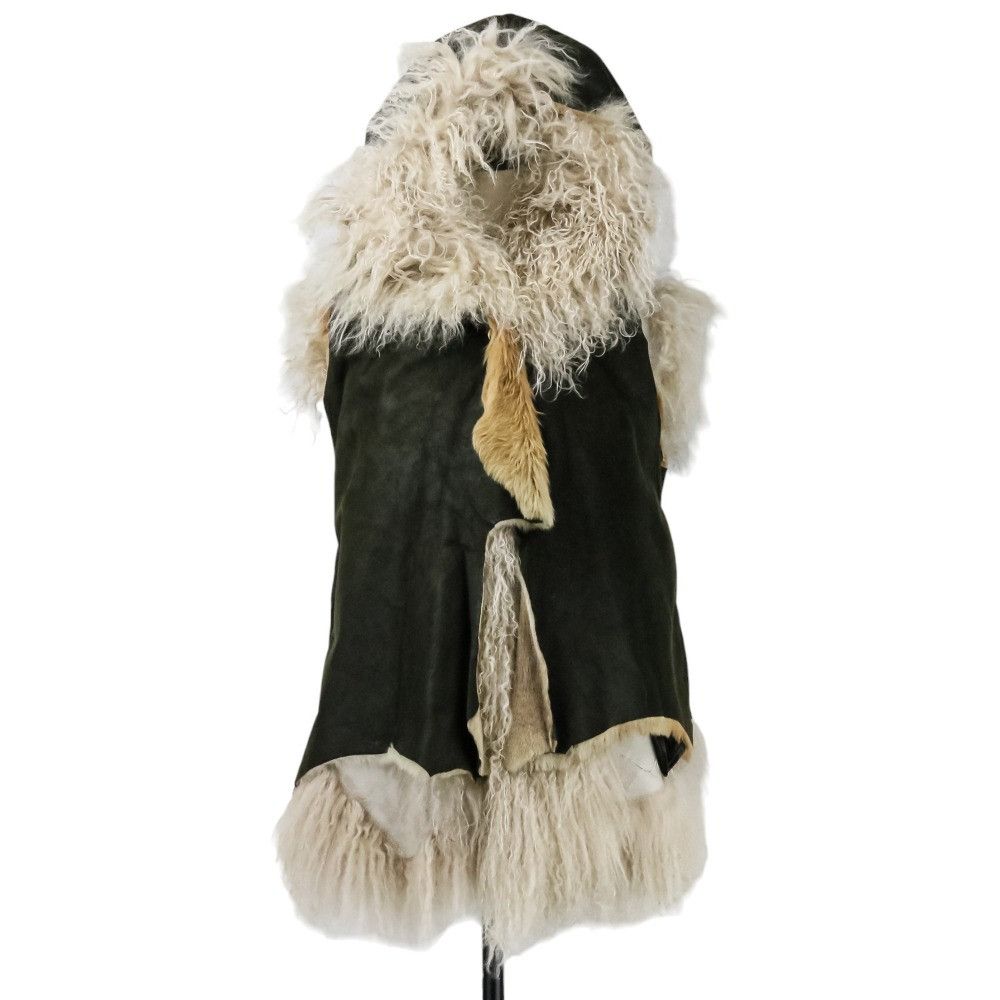 Other Other IF SIX WAS NINE BRONDY Lamb Fur Kangaroo Leather 2way Vest Jacket Leather Outerwear DUTY FREE for USA Size ONE SIZE - 1 Thumbnail