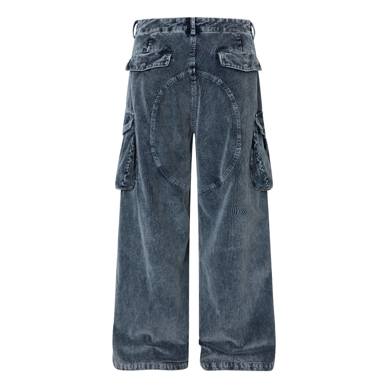 Other Blue Corduroy Multi-Pocket Cargo Wide Leg Pants Size US 30 / EU 46 - 3 Thumbnail