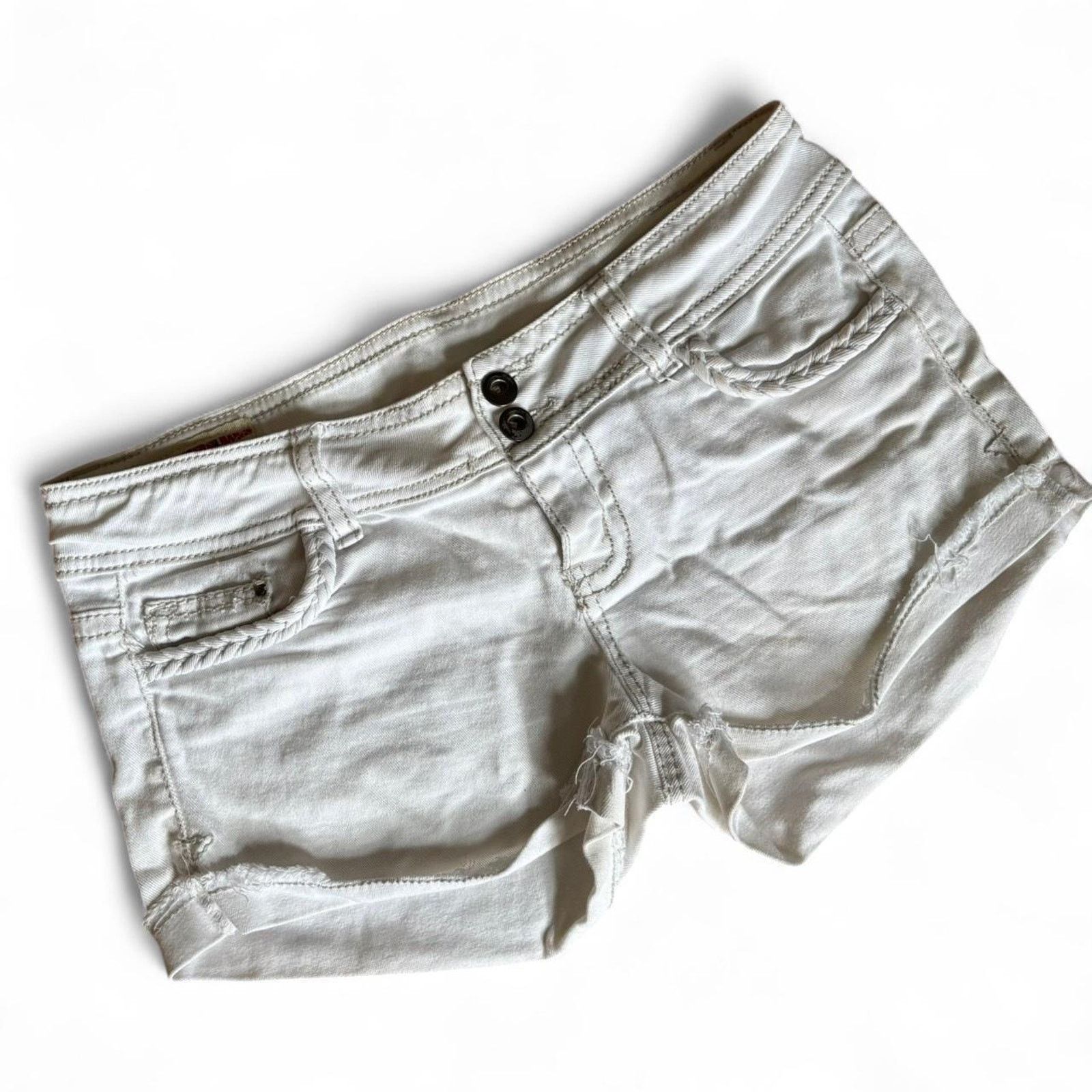 Vintage Vintage 1st Kiss White Denim Micro Shorts 32" Size 32" / US 10 / IT 46 - 1 Thumbnail