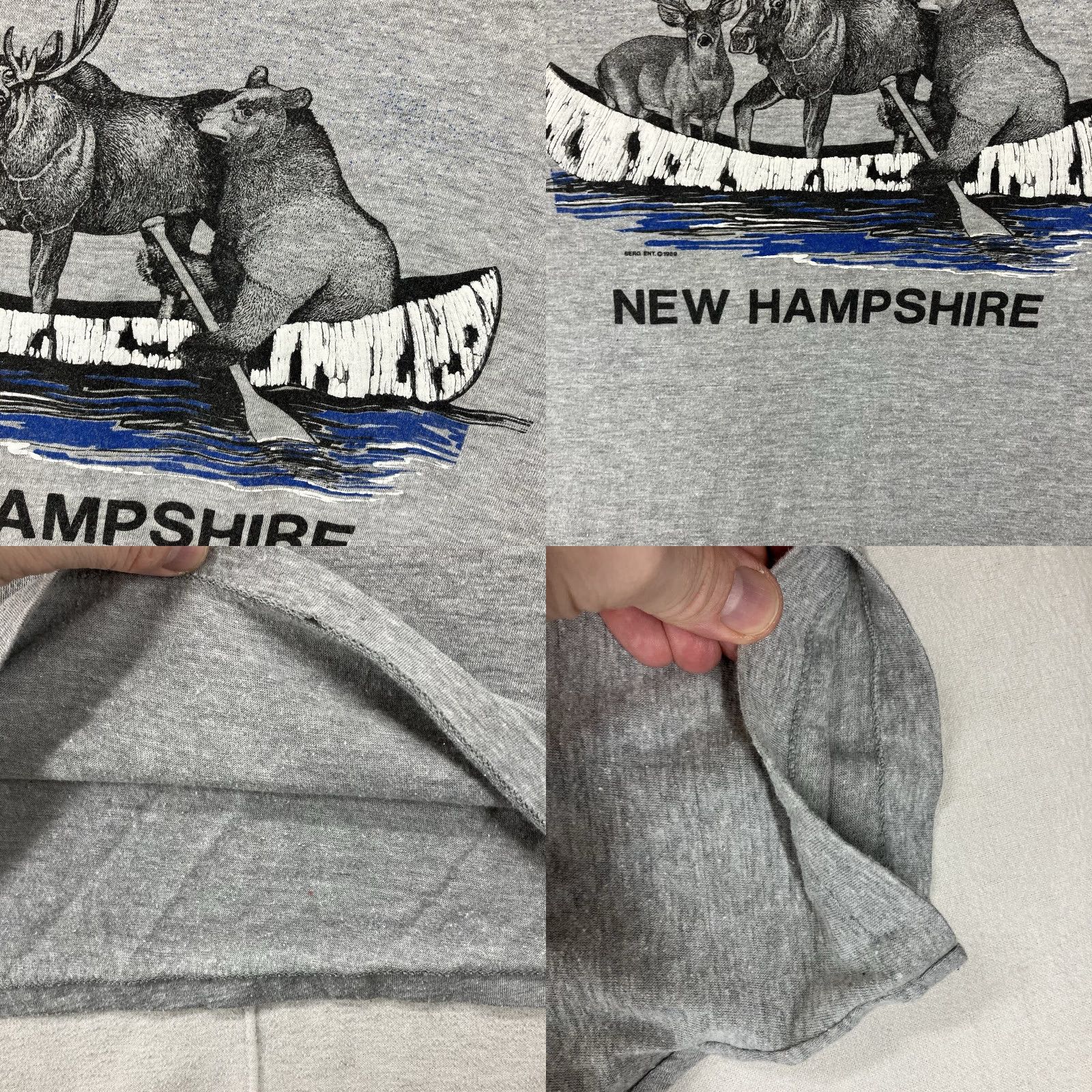 Vintage VINTAGE Healthknit Nature T Shirt Mens XL Gray Crew Neck Short Sleeve 1989 80s Art Size US XL / EU 56 / 4 - 8 Thumbnail