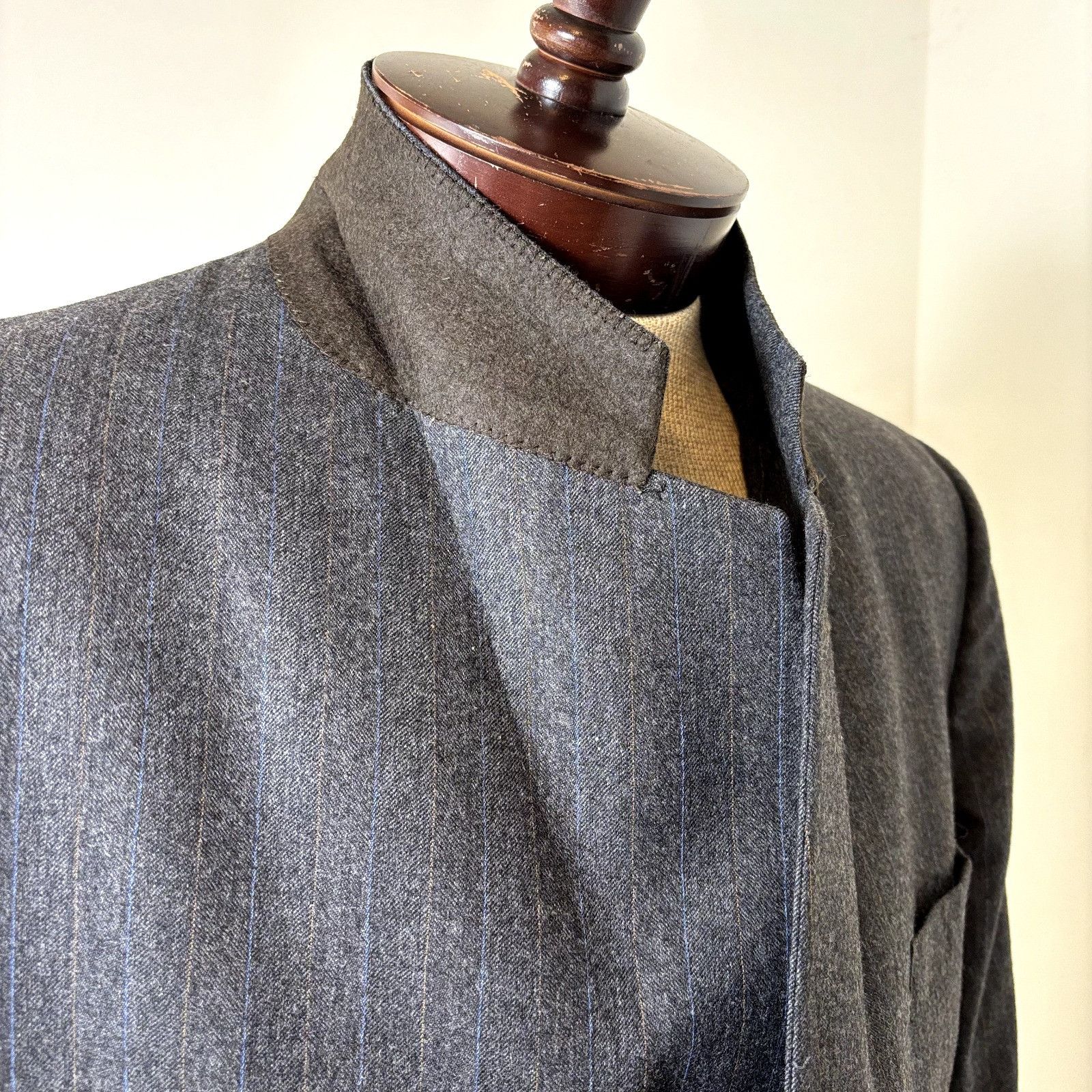 Christian Dior Monsieur Christian Dior Sz 42R Men's Gray Striped Blazer Pure Virgin Size 42R - 8 Thumbnail