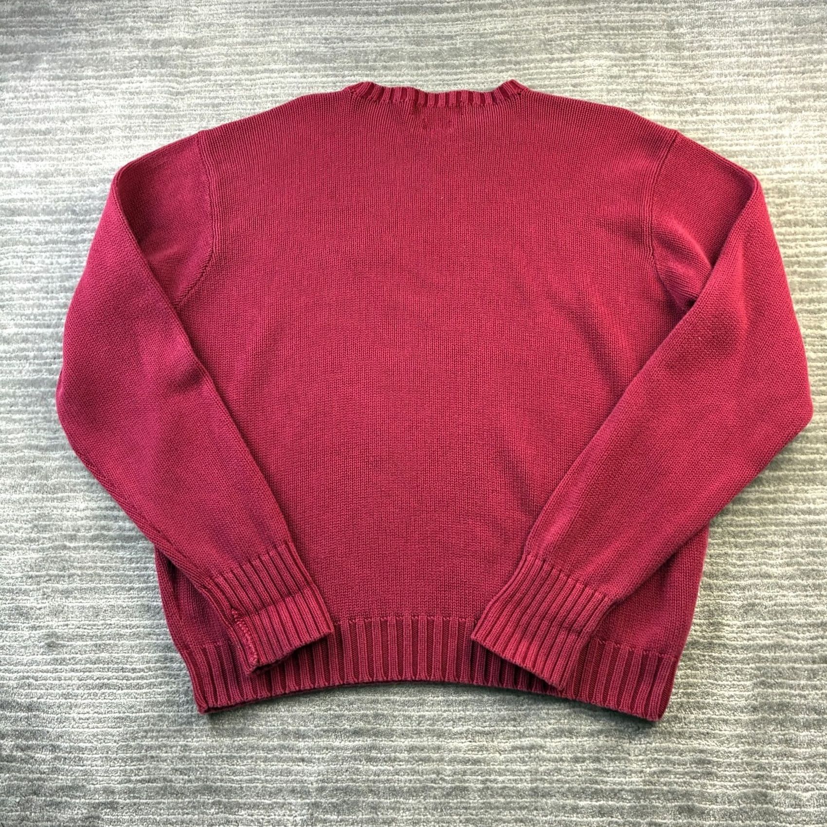 Polo Ralph Lauren Vintage Polo Ralph Lauren Sweater Mens Large Red Cable Knit Crewneck Chunky Heavy Size US L / EU 52-54 / 3 - 2 Thumbnail