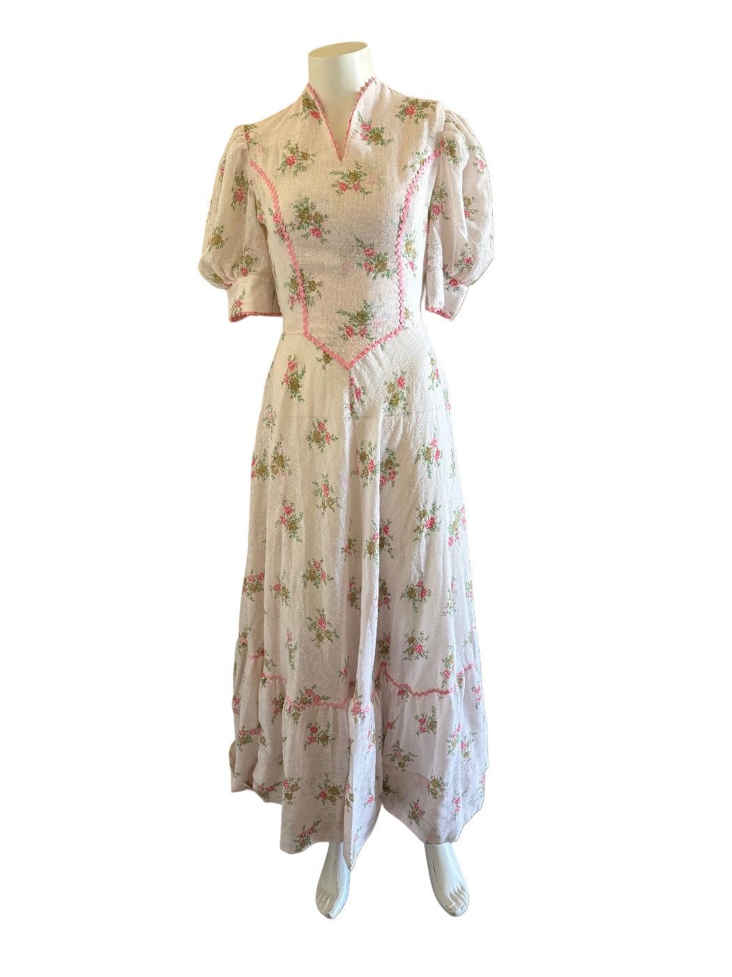Vintage Women’s S cottagecore princess 50s long length dress puff Size S / US 4 / IT 40 - 2 Thumbnail