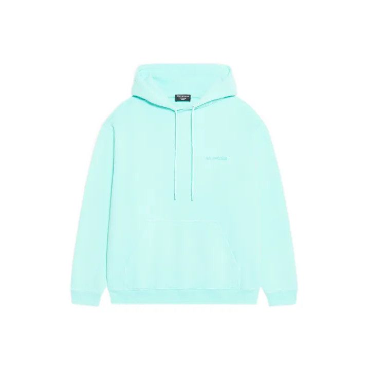 Balenciaga Balenciaga Green Logo Hooded Sweatshirt for Men Size US M / EU 48-50 / 2 - 1 Thumbnail