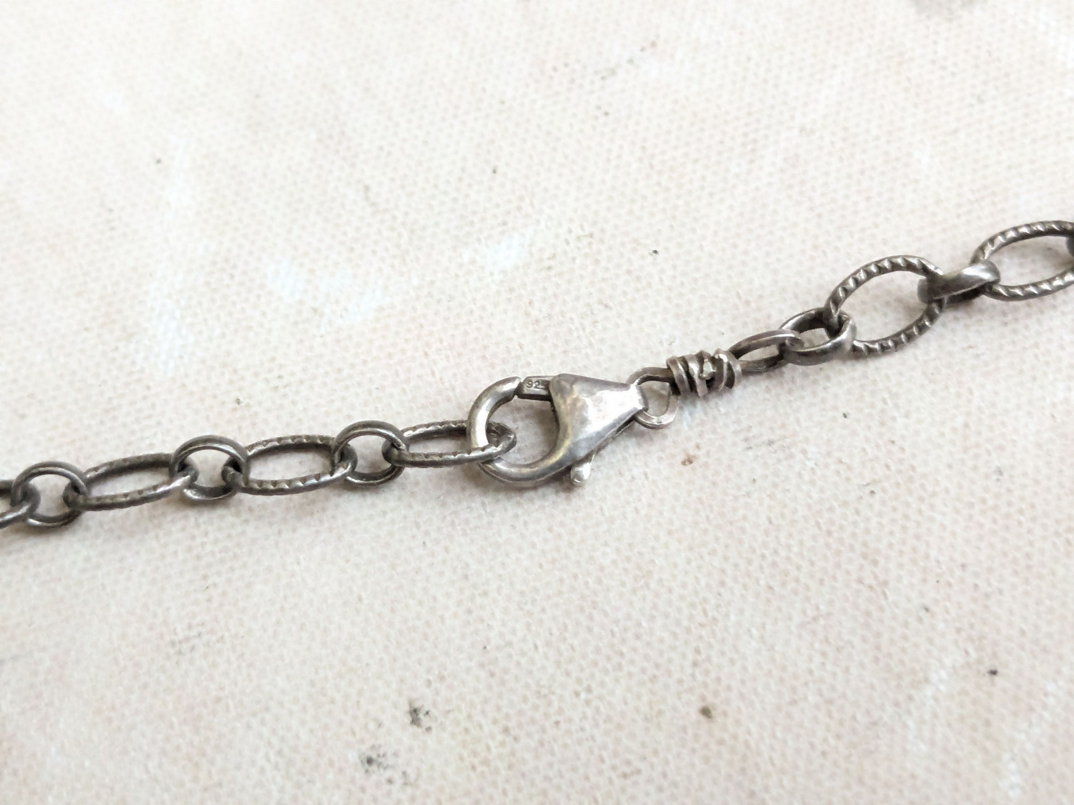 Jewelry Vintage Sterling Silver Oval Necklace 21" Size ONE SIZE - 8 Thumbnail
